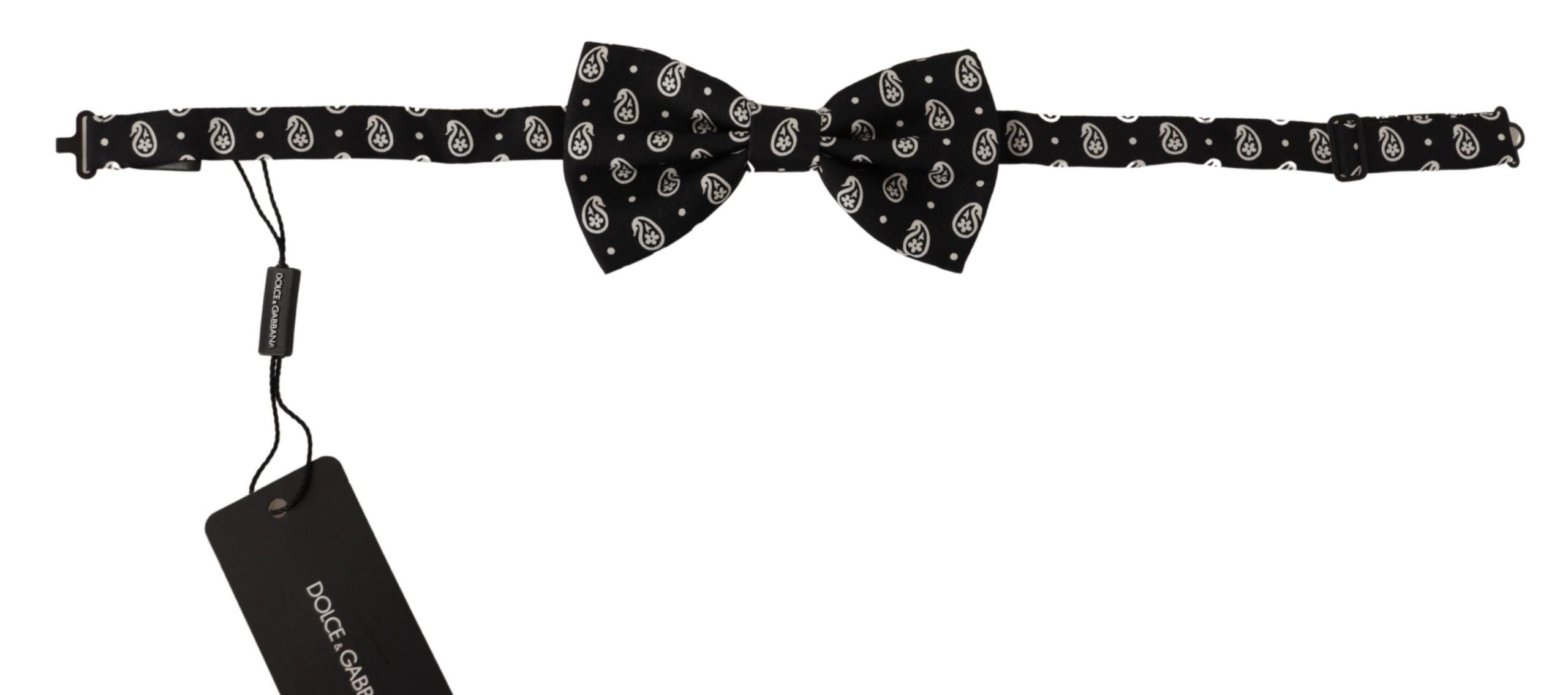 Dolce & Gabbana Black Fantasy Pattern Papillon папионка с регулируемо деколте