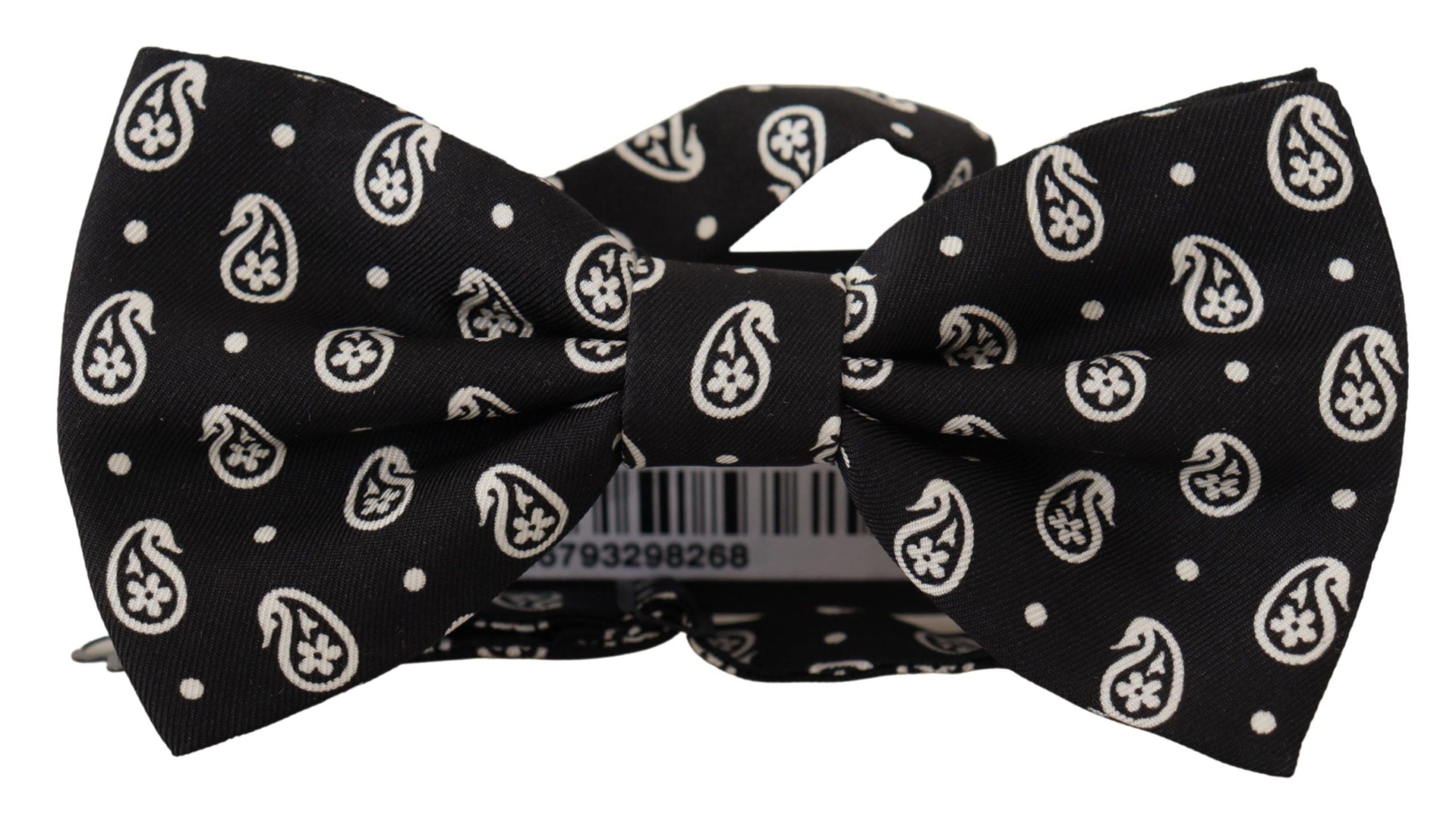 Dolce & Gabbana Black Fantasy Pattern Papillon папионка с регулируемо деколте