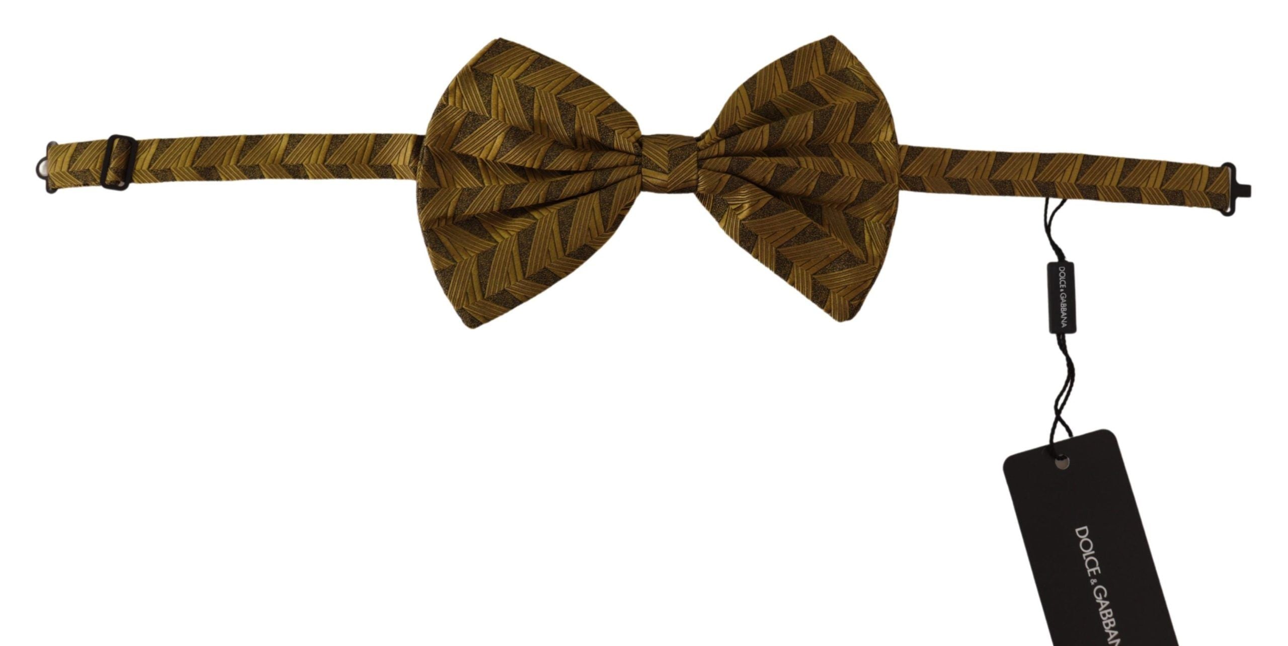 Dolce & Gabbana Gold Fantasy Print Papillon папионка с регулируема яка