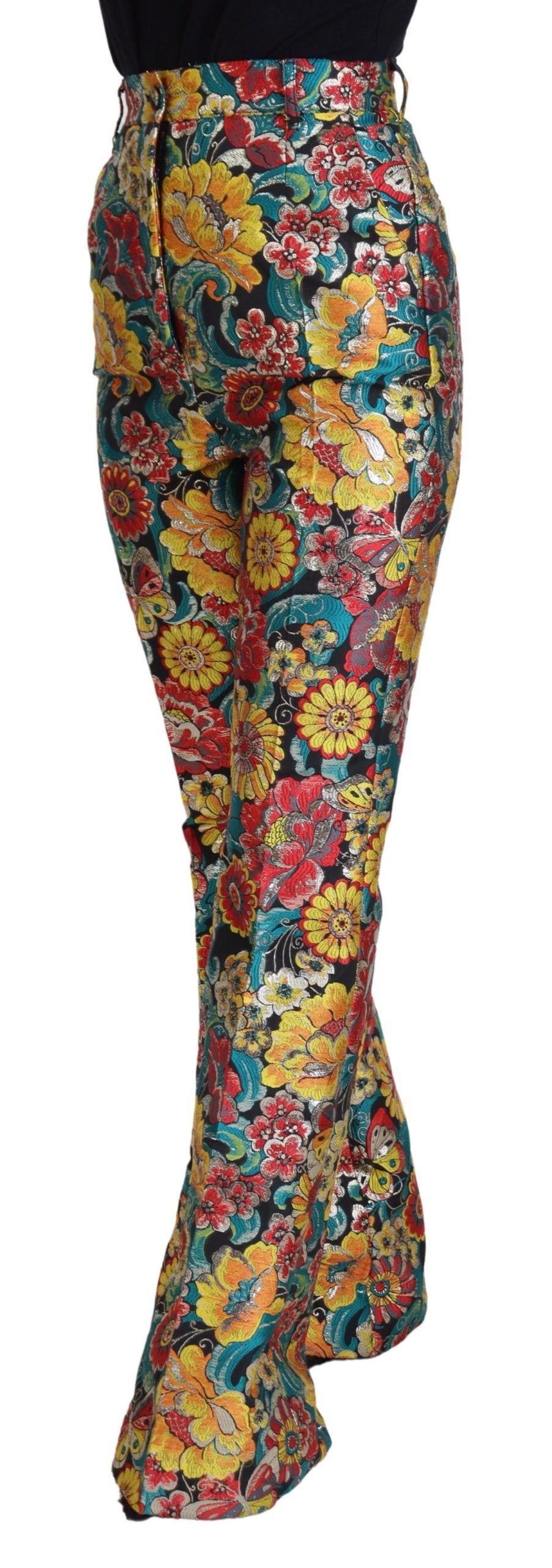 Dolce & Gabbana Многоцветни дамски клоширани панталони с цветя