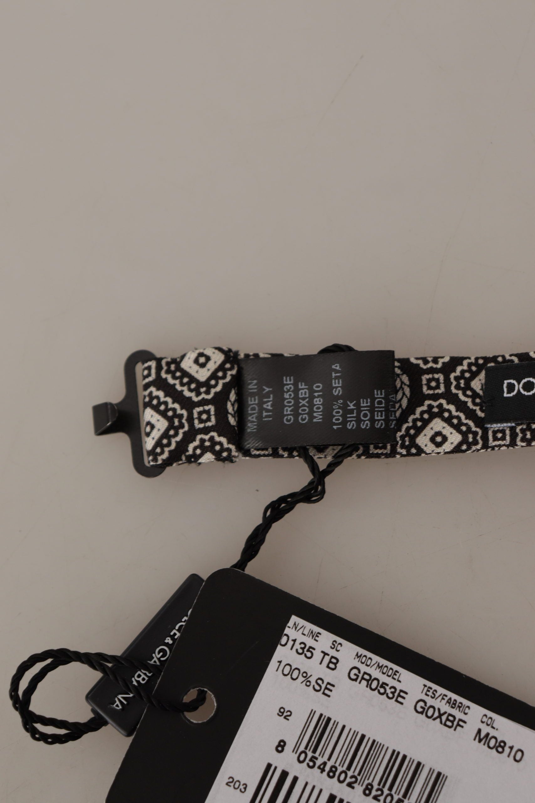 Dolce & Gabbana Black Fantasy Pattern Papillon папионка с регулируемо деколте
