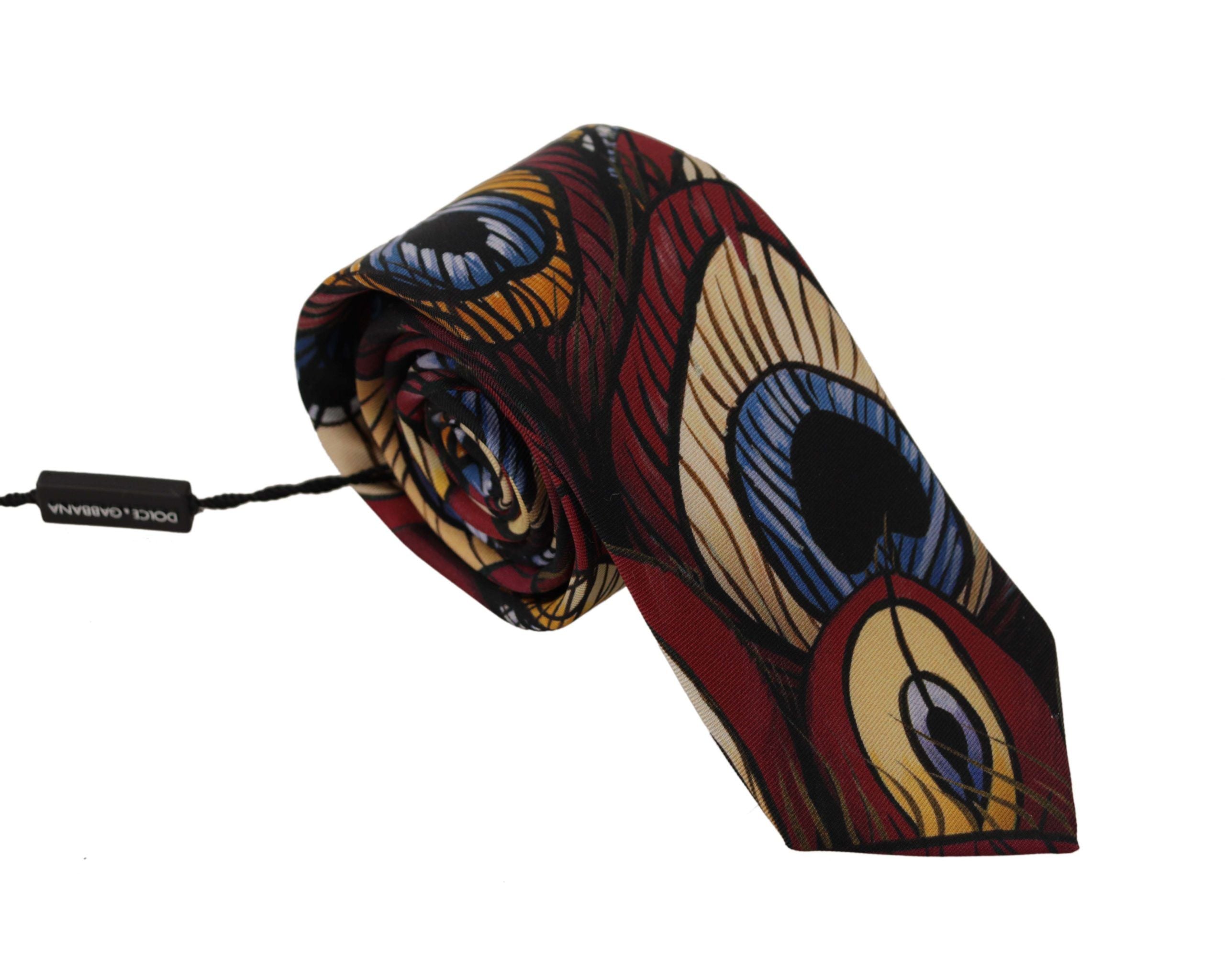 Dolce & Gabbana Marron Peacock Feather Регулируема вратовръзка Аксесоар Вратовръзка