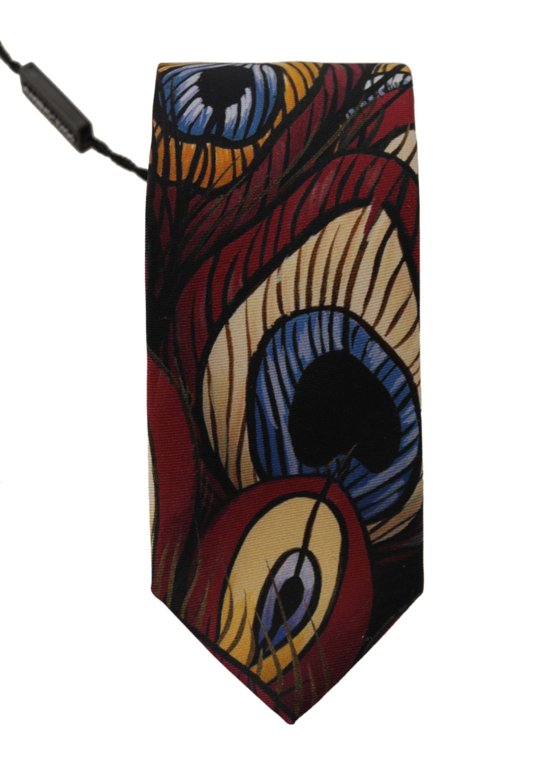 Dolce & Gabbana Marron Peacock Feather Регулируема вратовръзка Аксесоар Вратовръзка