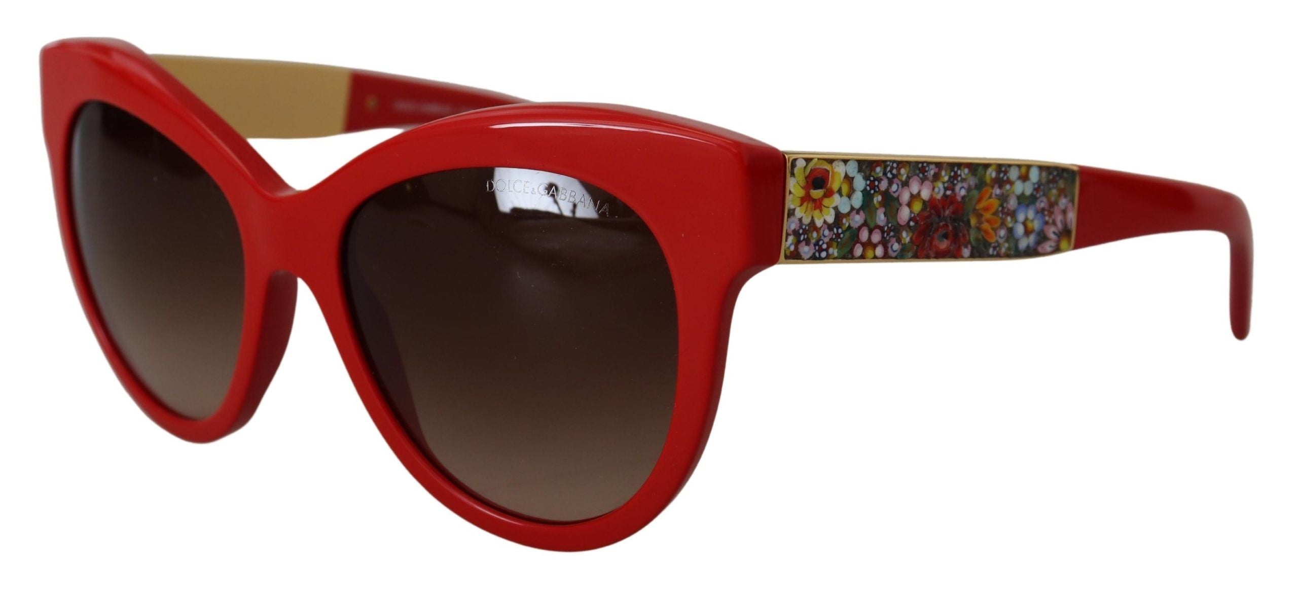 Слънчеви очила Dolce & Gabbana Red Cat Eye Lens Floral Shades DG4215
