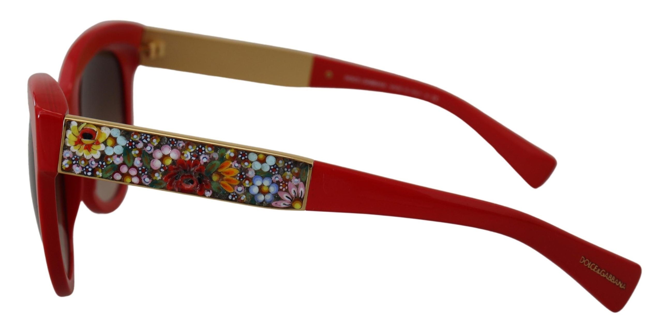 Слънчеви очила Dolce & Gabbana Red Cat Eye Lens Floral Shades DG4215