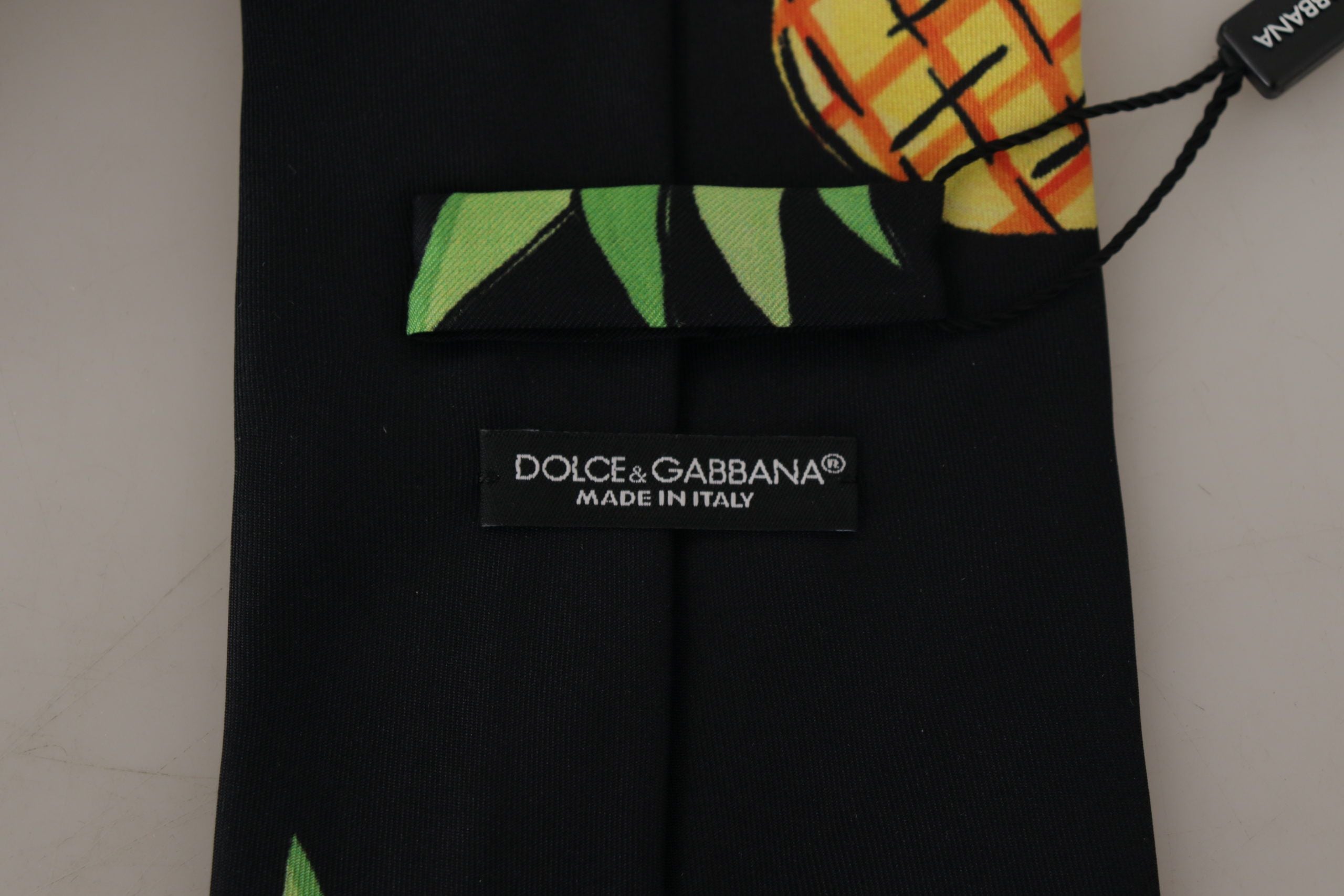 Допълнителна вратовръзка Dolce & Gabbana с принт на черен ананас