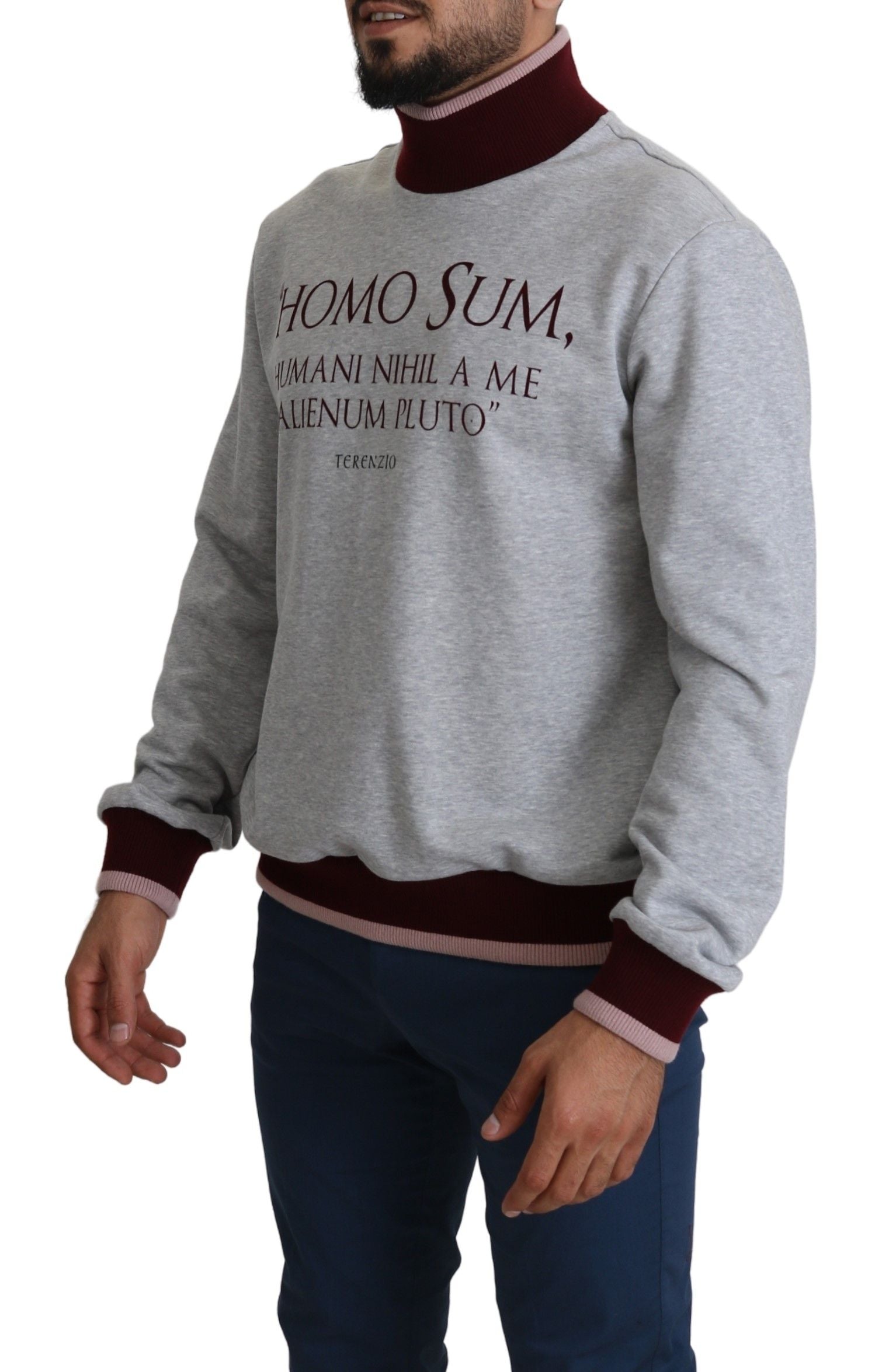 Сив пуловер с водолазка Dolce & Gabbana Homo Sum