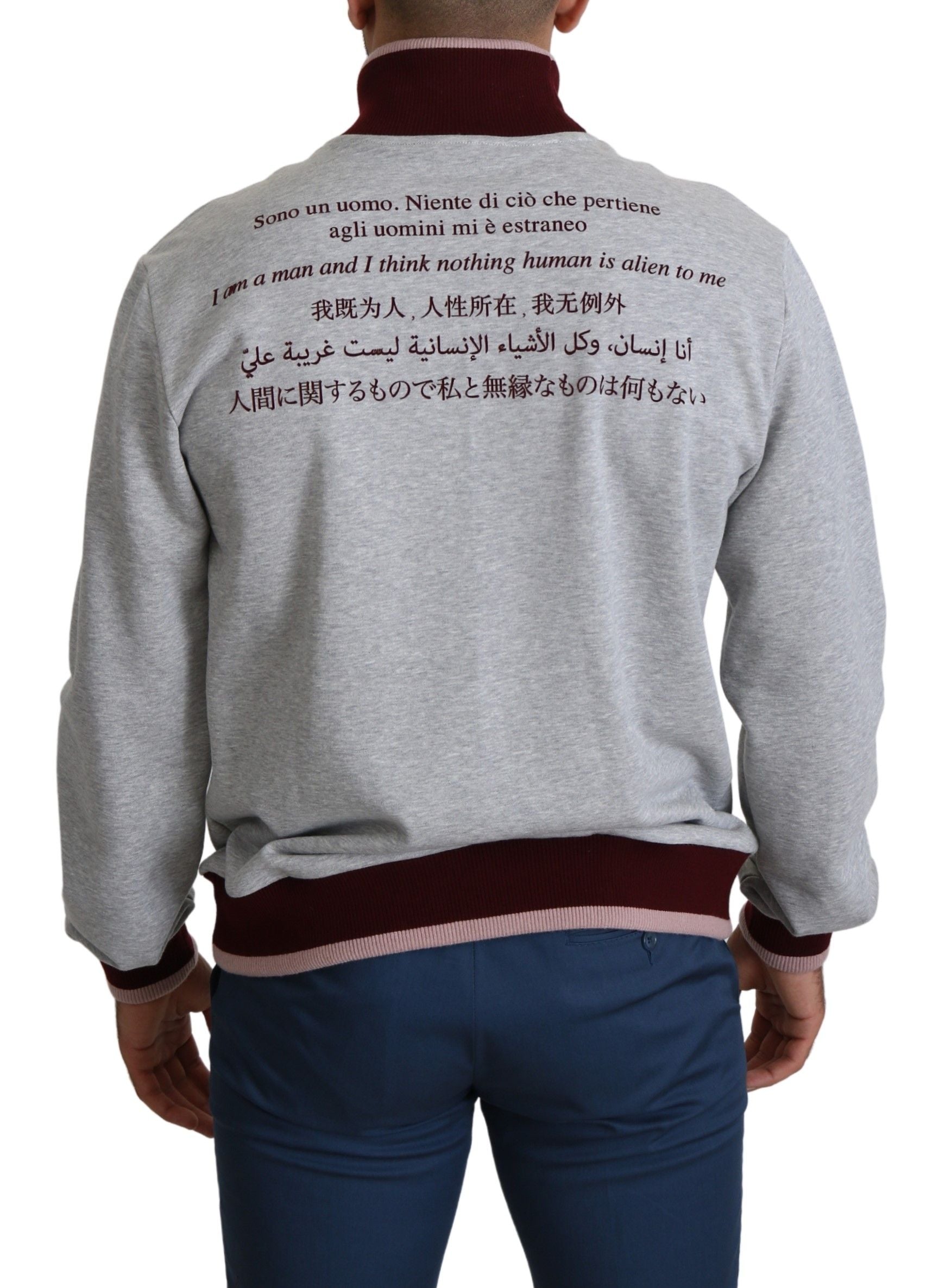 Сив пуловер с водолазка Dolce & Gabbana Homo Sum