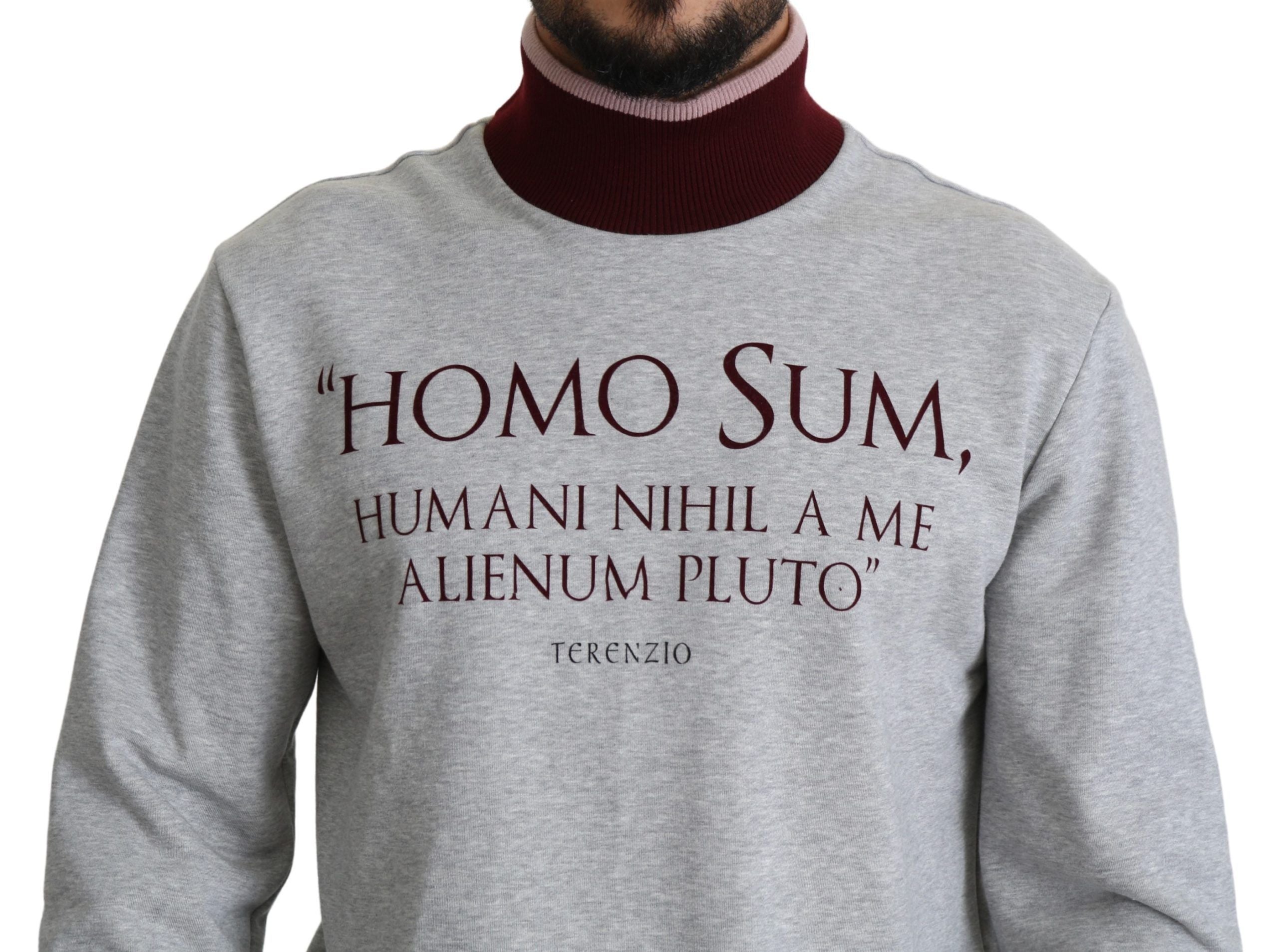 Сив пуловер с водолазка Dolce & Gabbana Homo Sum