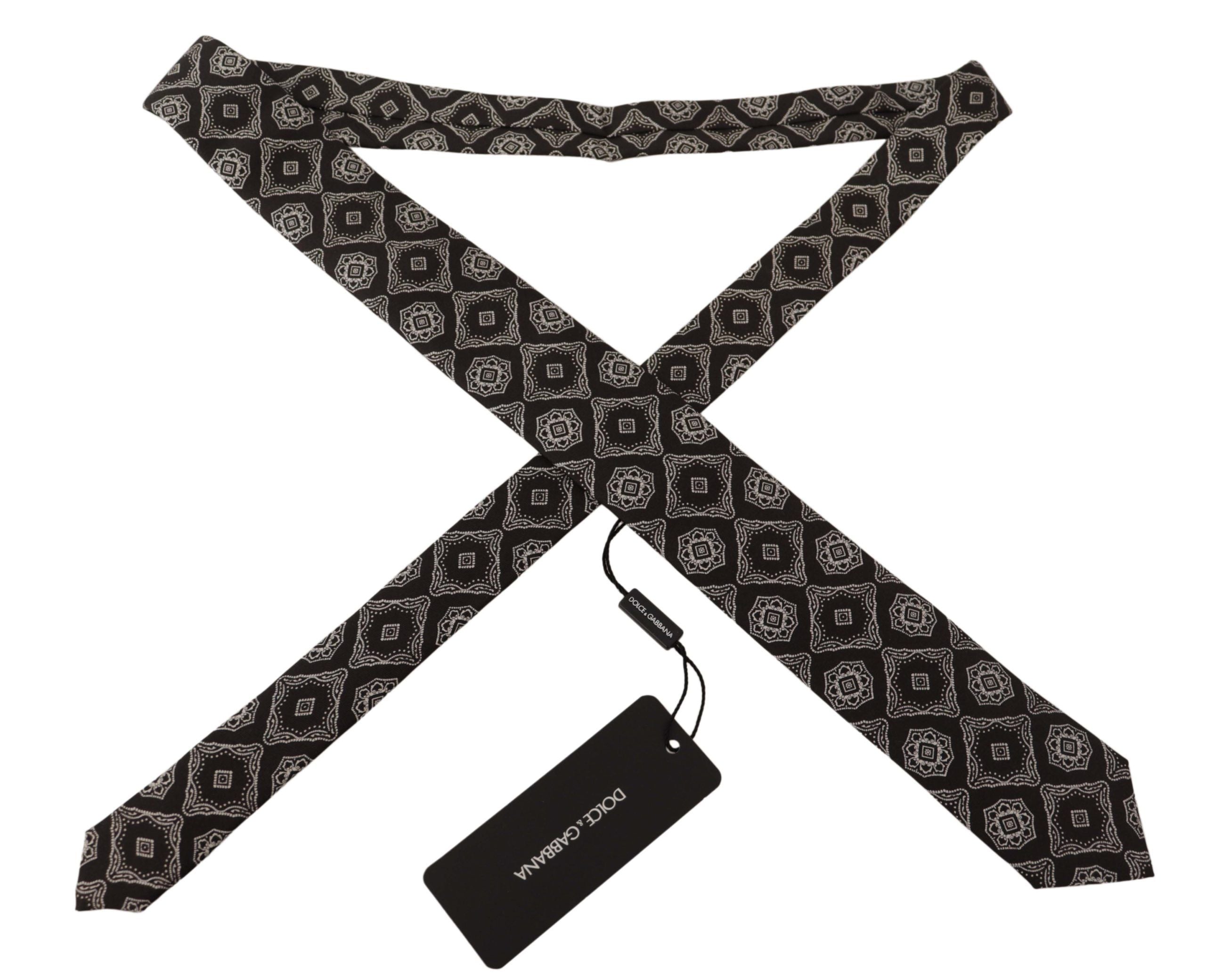 Dolce & Gabbana Elegant Silk Geometric Bow Tie