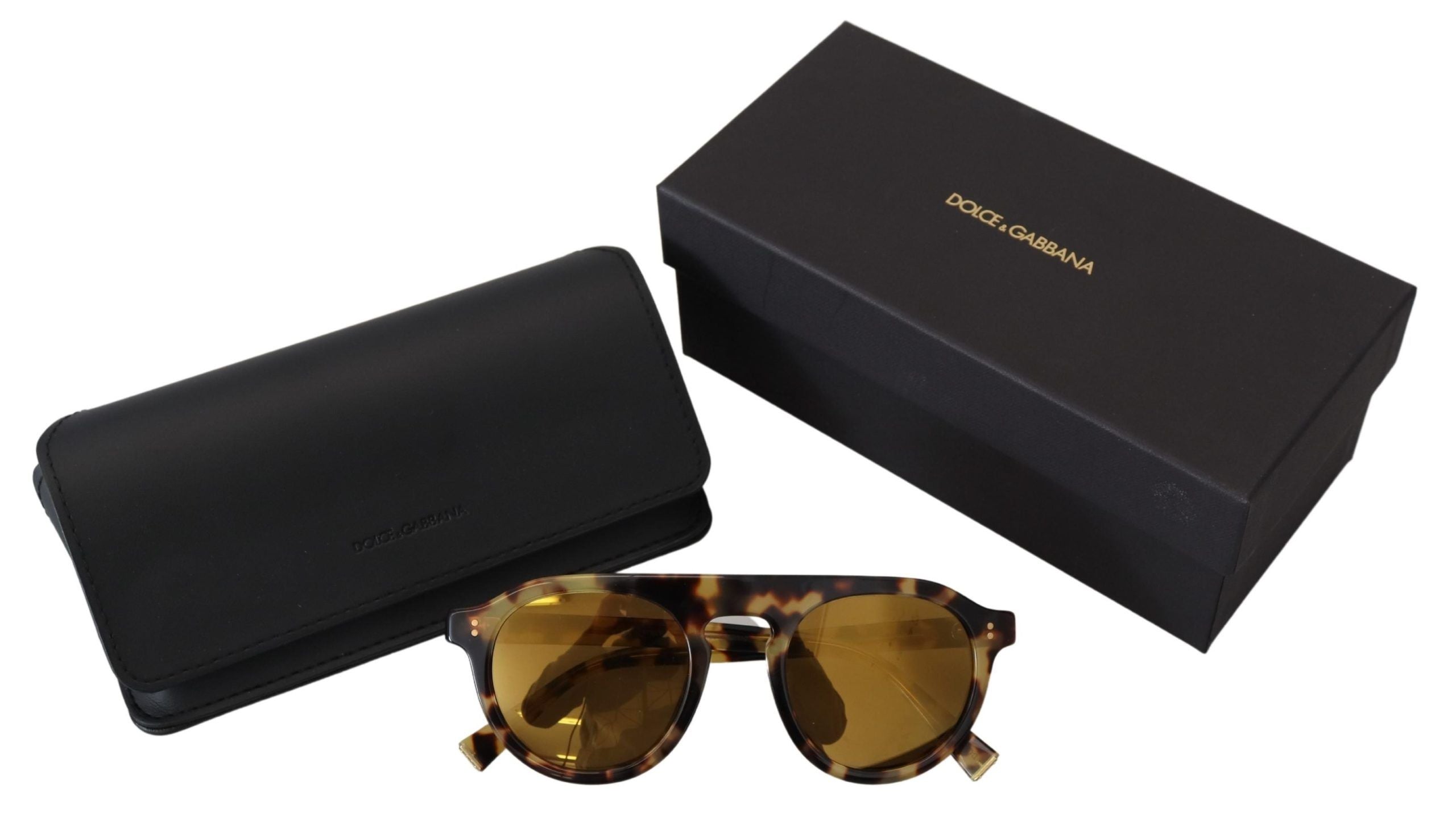 Слънчеви очила Dolce & Gabbana с овални кафяви костенурки с пълна рамка DG4306F