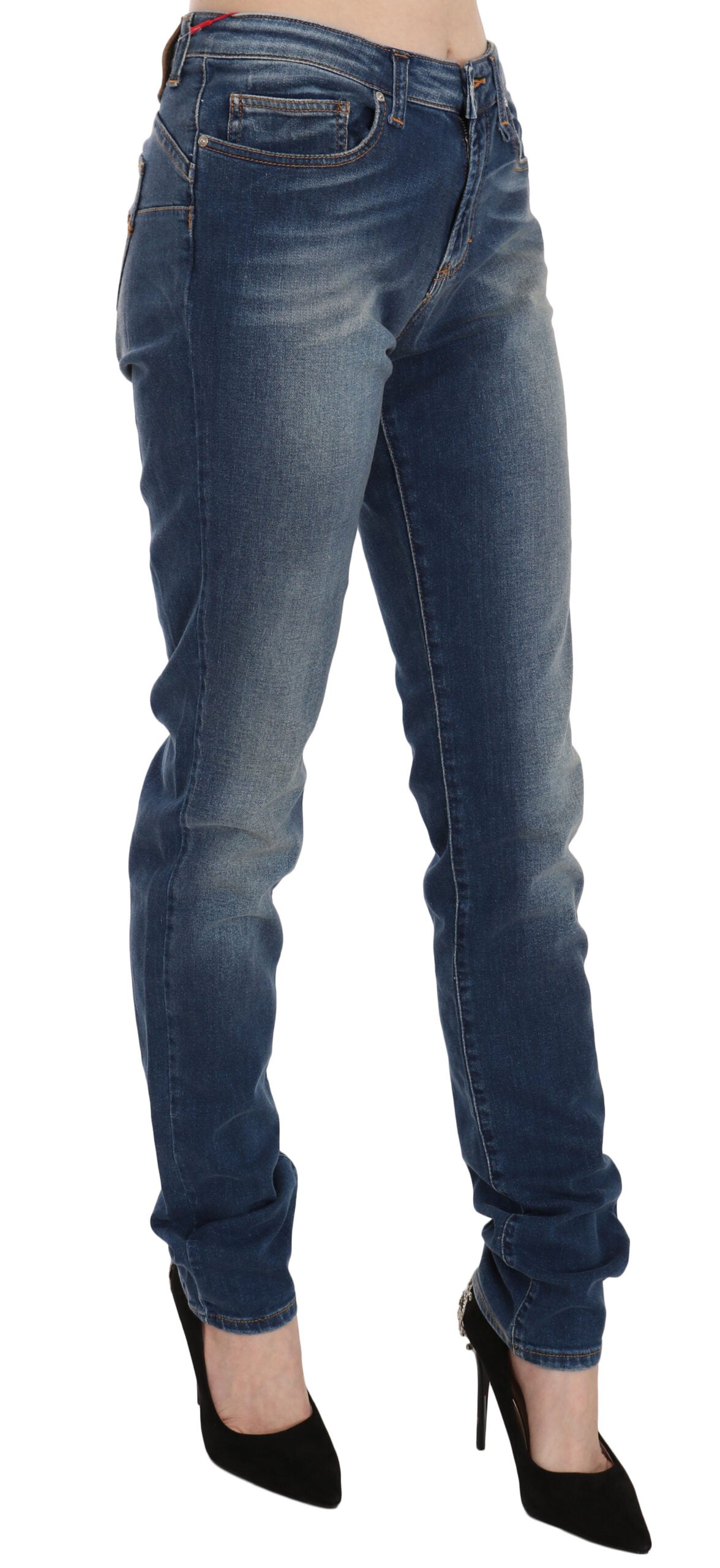 Сини изпрани дънки със средна талия Fiorucci Slim Fit Denim