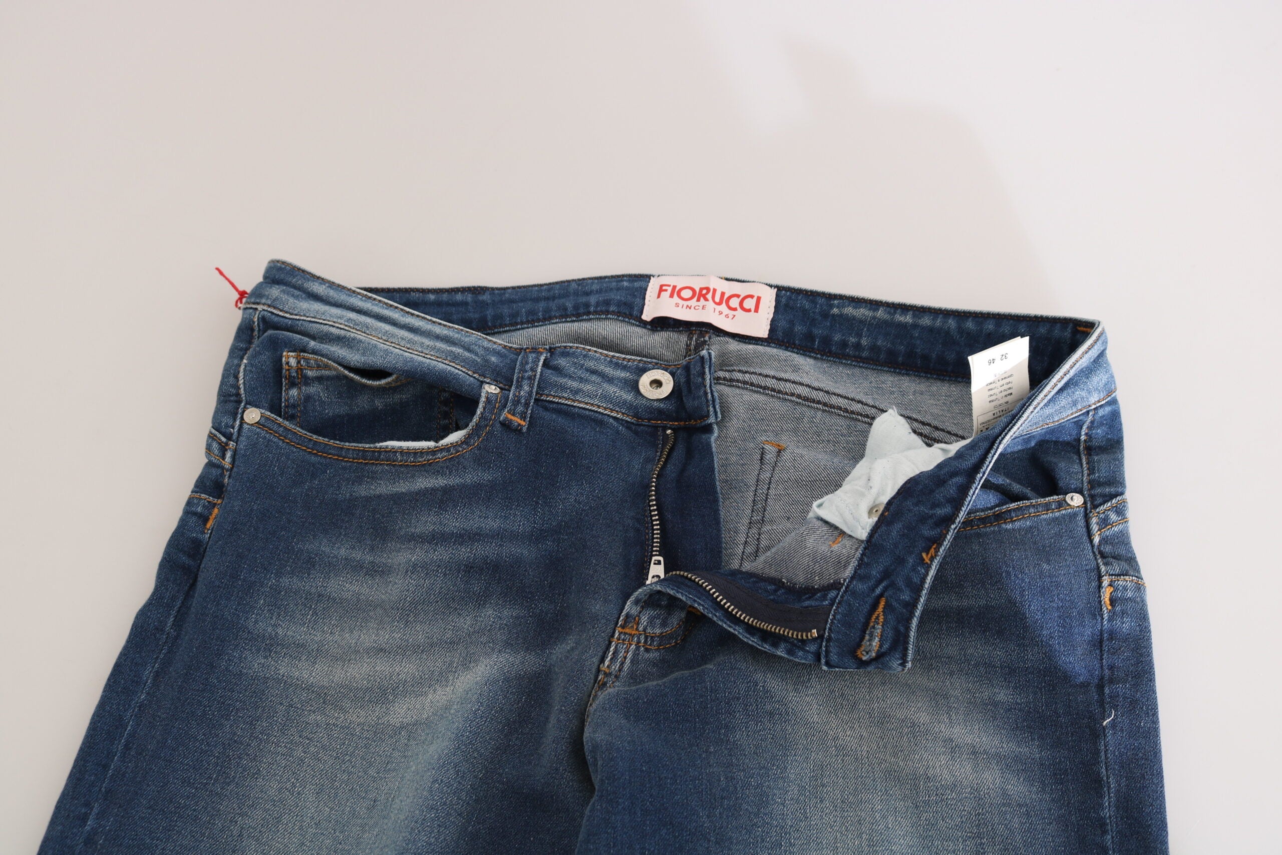 Сини изпрани дънки със средна талия Fiorucci Slim Fit Denim