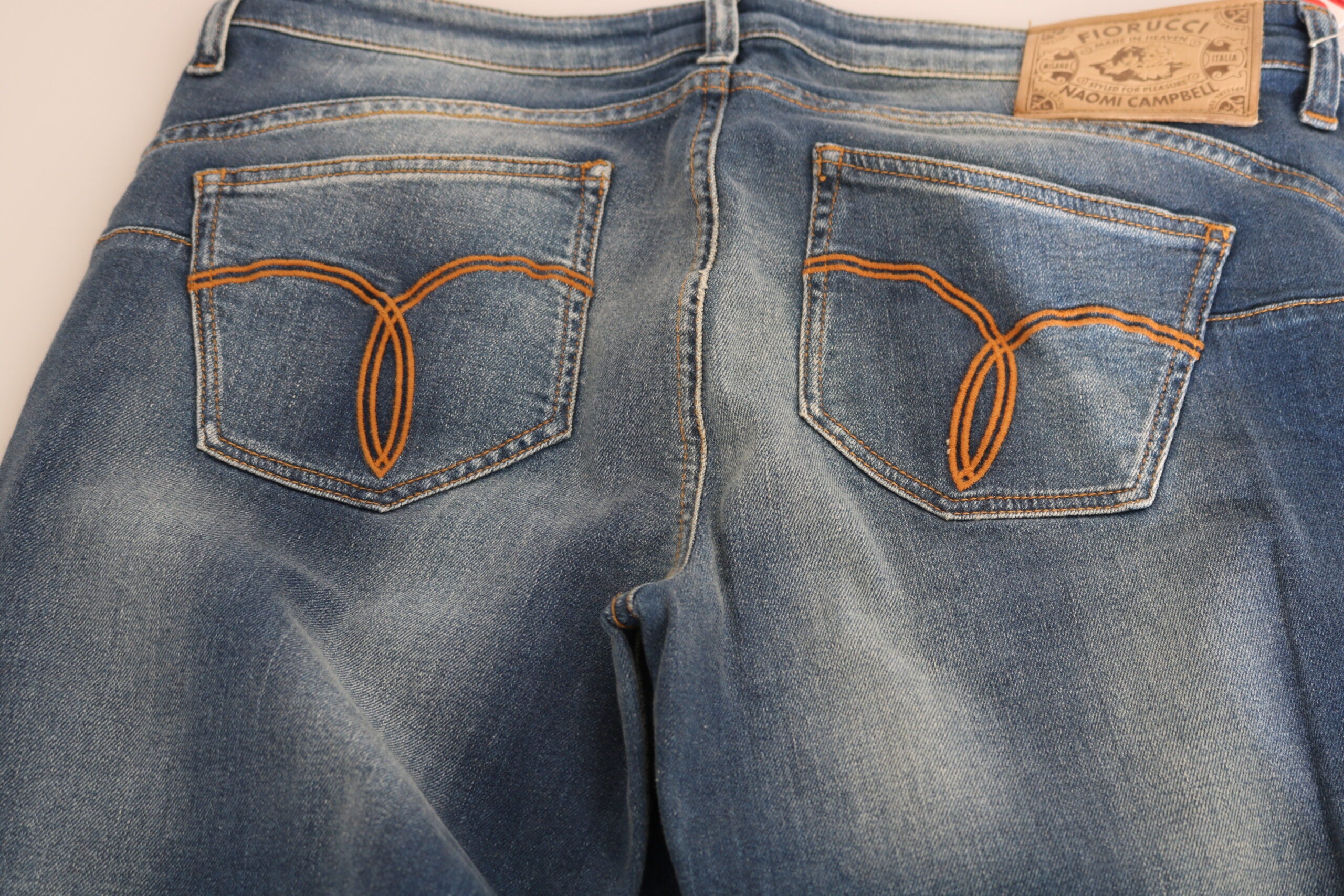 Сини изпрани дънки със средна талия Fiorucci Slim Fit Denim