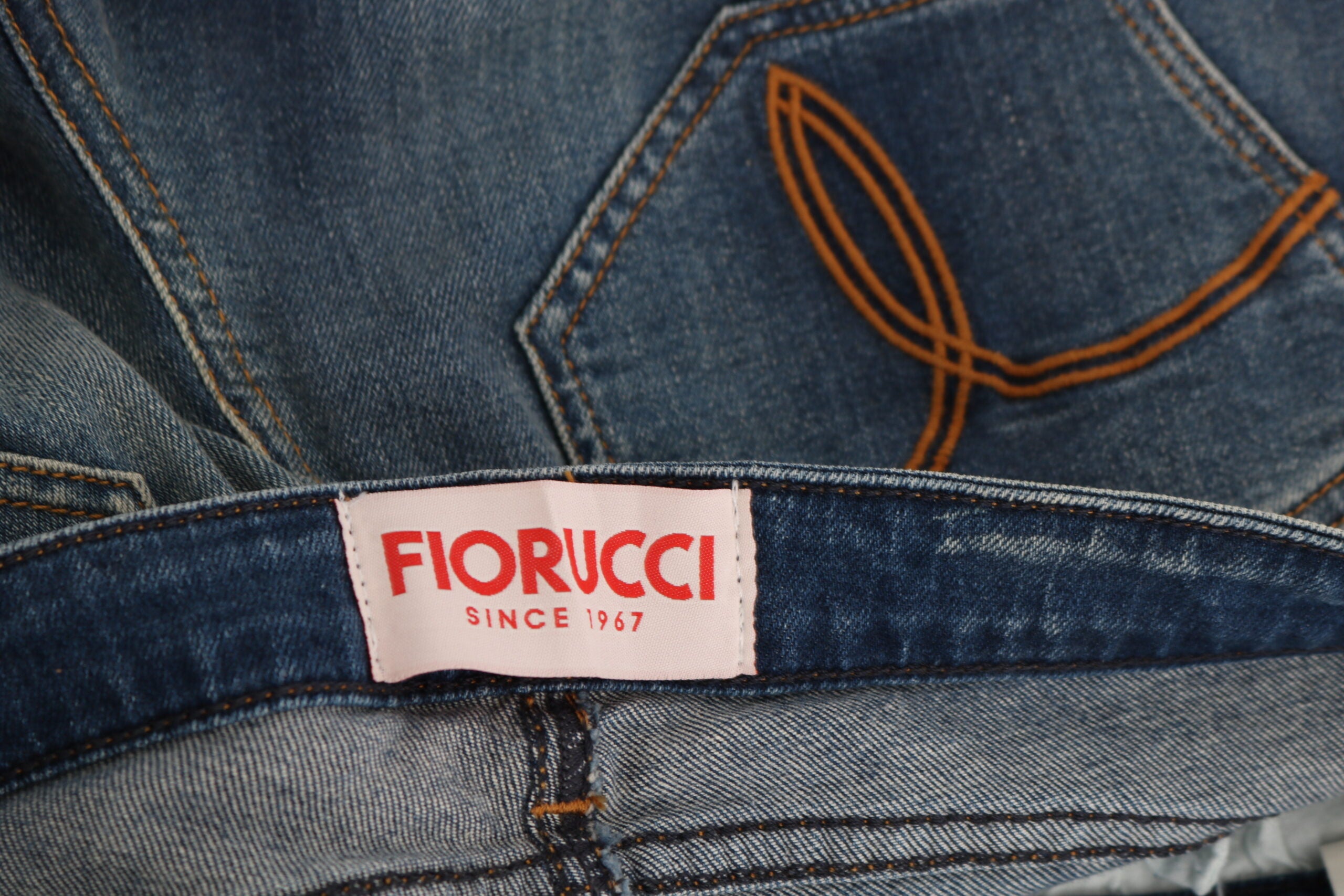 Сини изпрани дънки със средна талия Fiorucci Slim Fit Denim