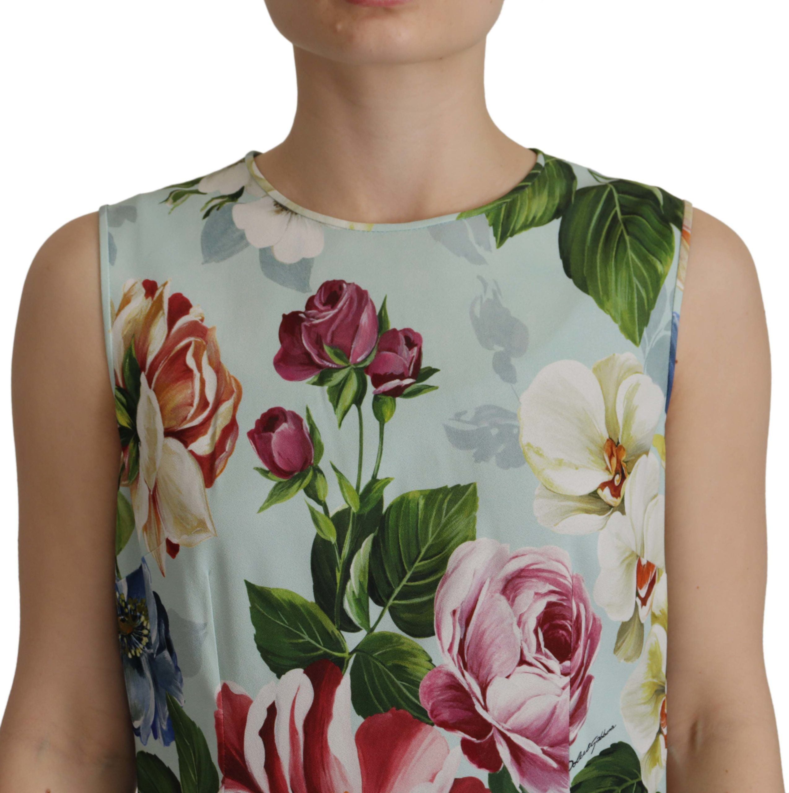 Dolce & Gabbana Ежедневен потник без ръкави с щампа на рози и тропически горнище