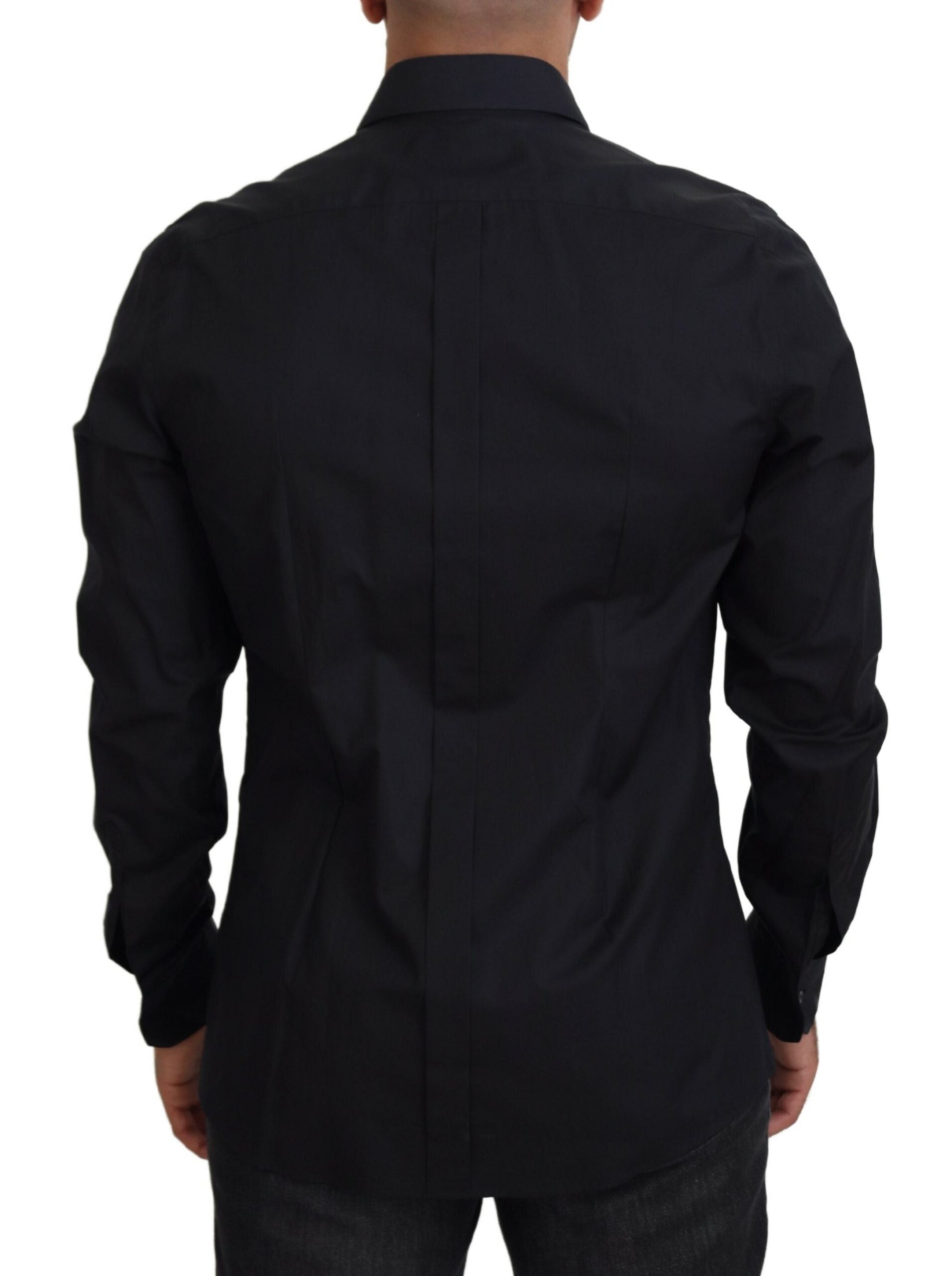 Dolce & Gabbana Black Roses Slim Fit памучна риза