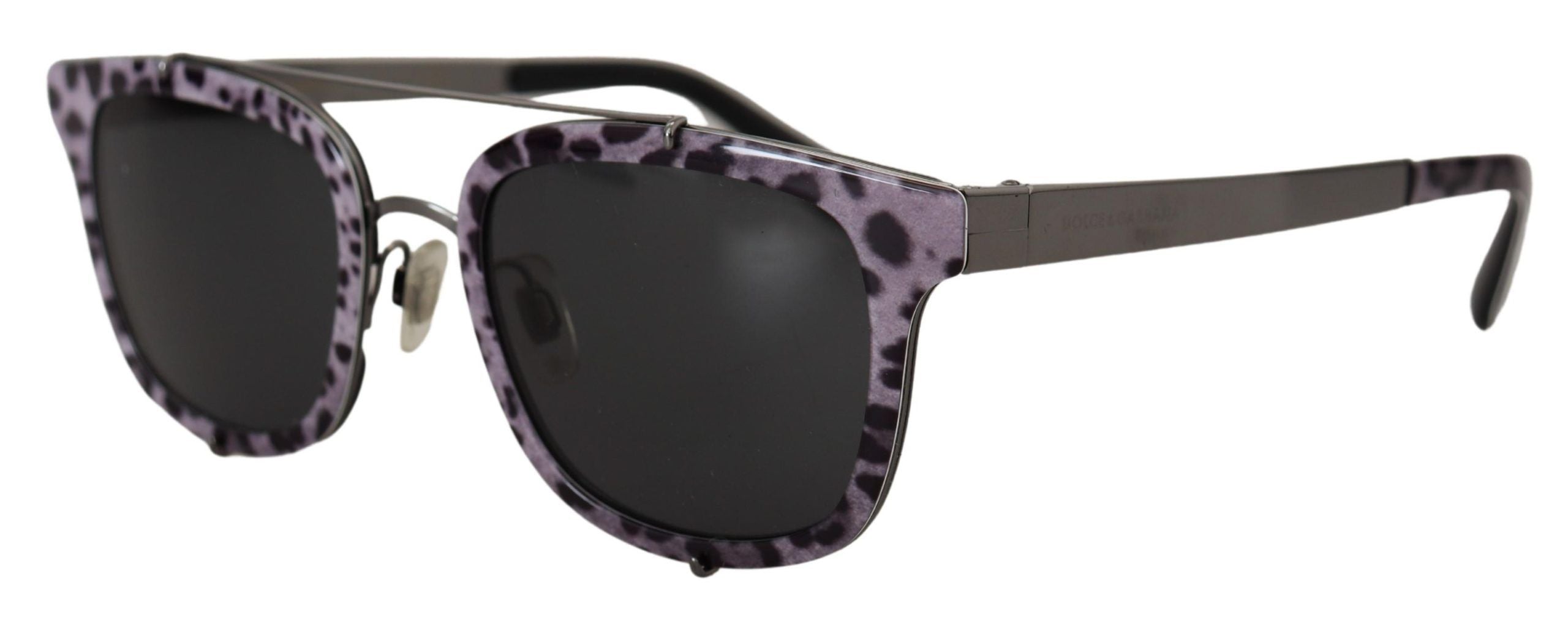 Слънчеви очила Dolce & Gabbana Purple Leopard Metal Frame Women Shads DG2175
