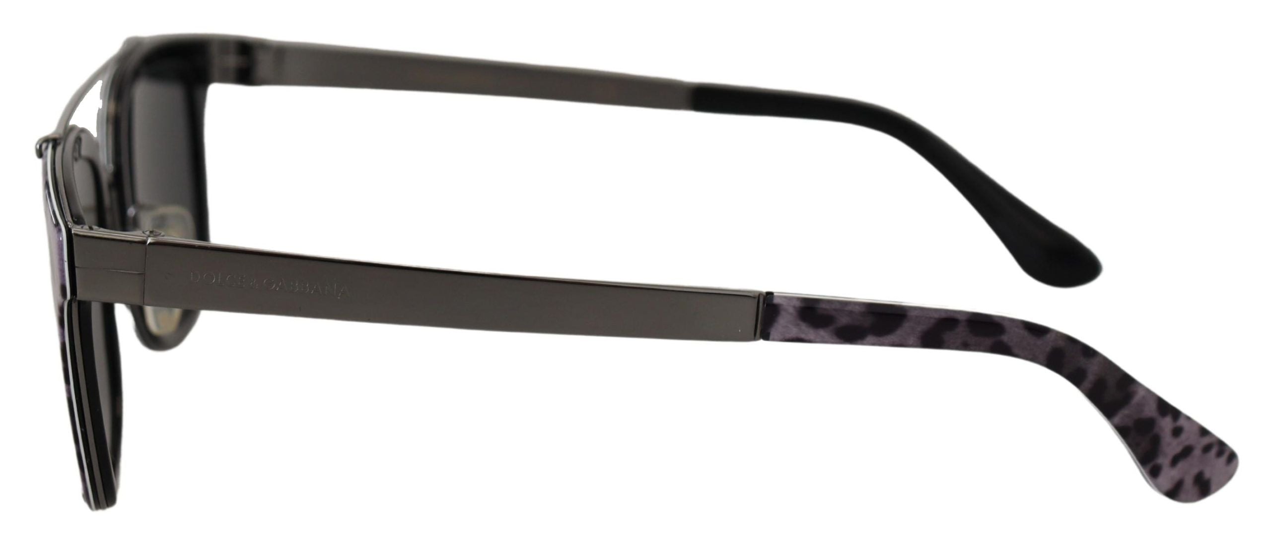 Слънчеви очила Dolce & Gabbana Purple Leopard Metal Frame Women Shads DG2175