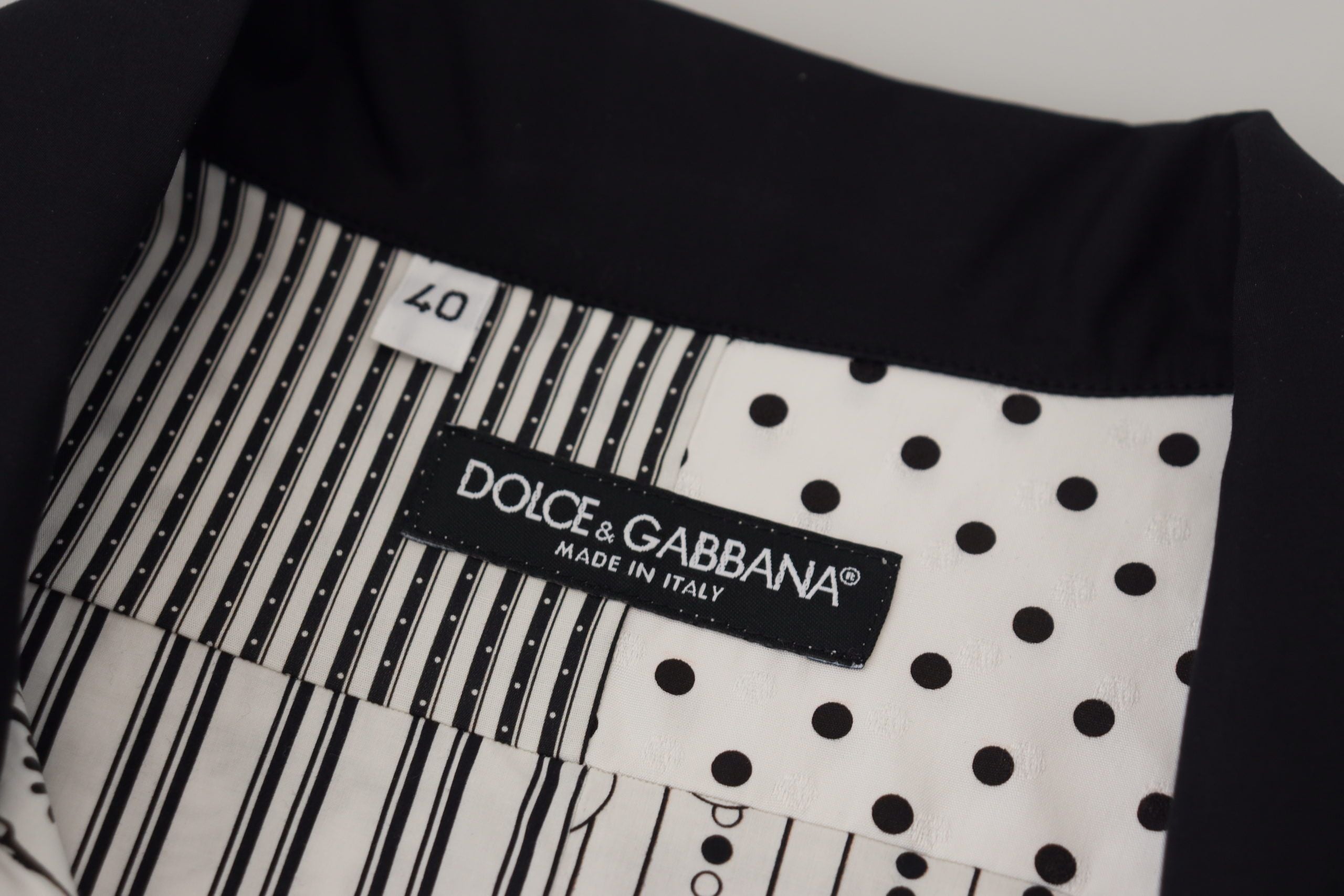 Dolce & Gabbana бяла черна риза с копчета