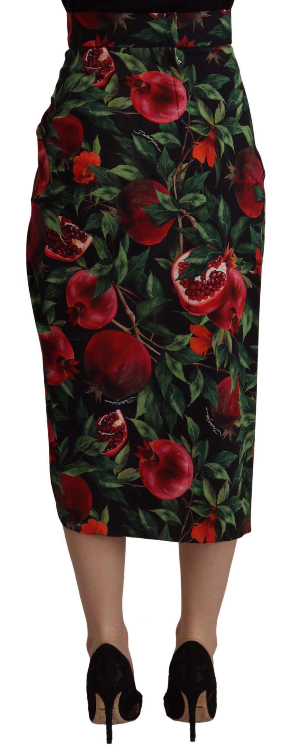 Dolce & Gabbana Черна, червена плодова еластична пола с обвивка