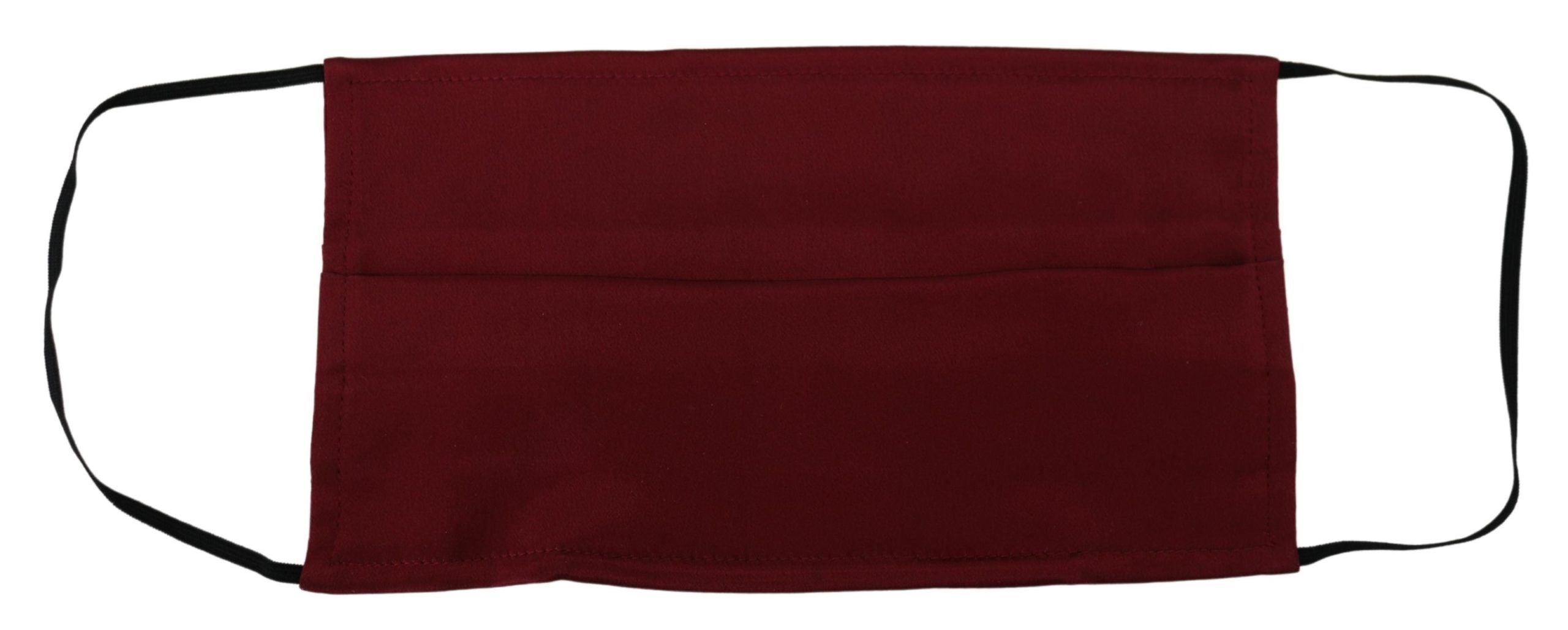 Dolce & Gabbana Maroon Silk Плисирана еластична каишка за уши Едноразмерна маска за лице