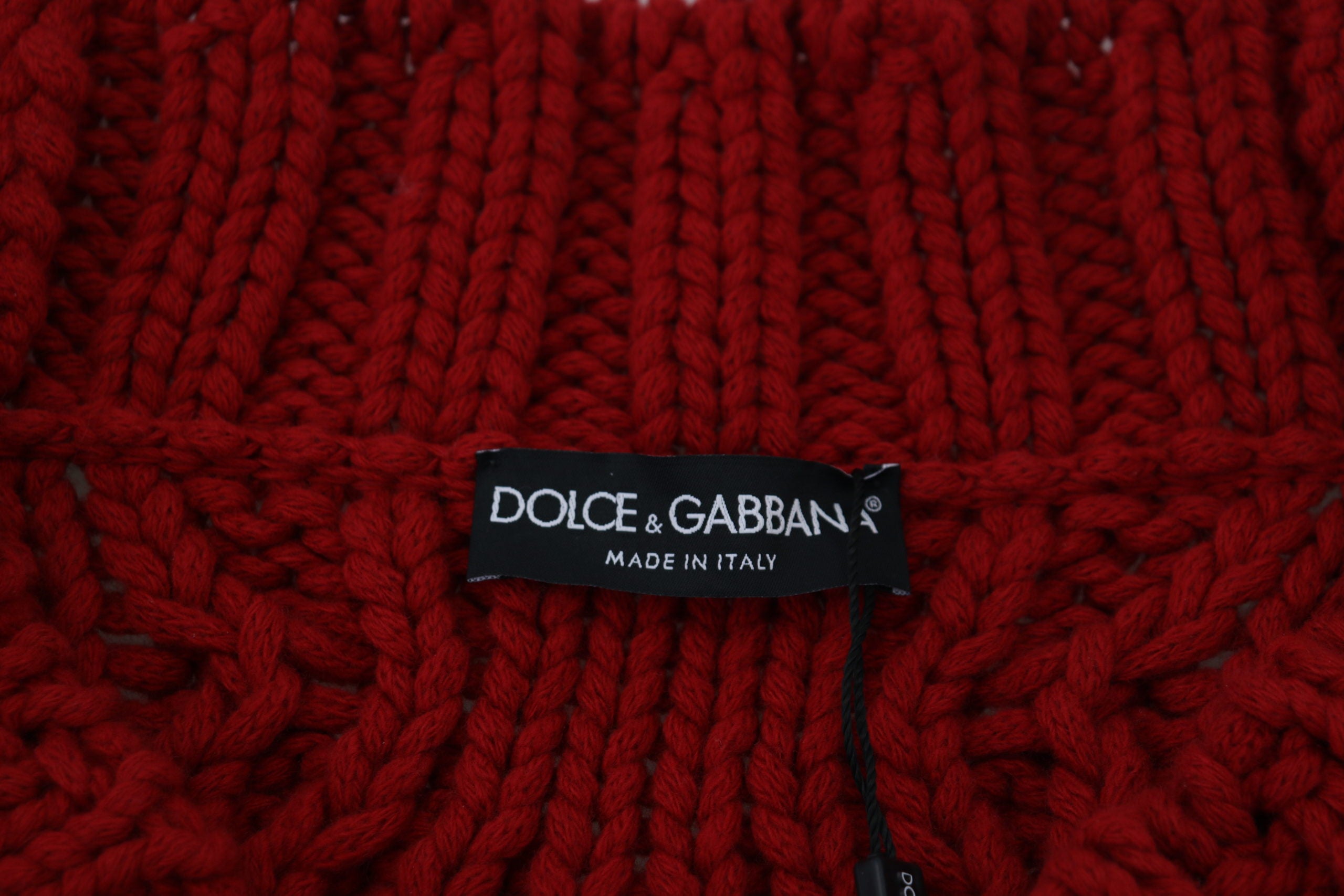 Червена вълнена плетена жилетка с копчета Dolce & Gabbana
