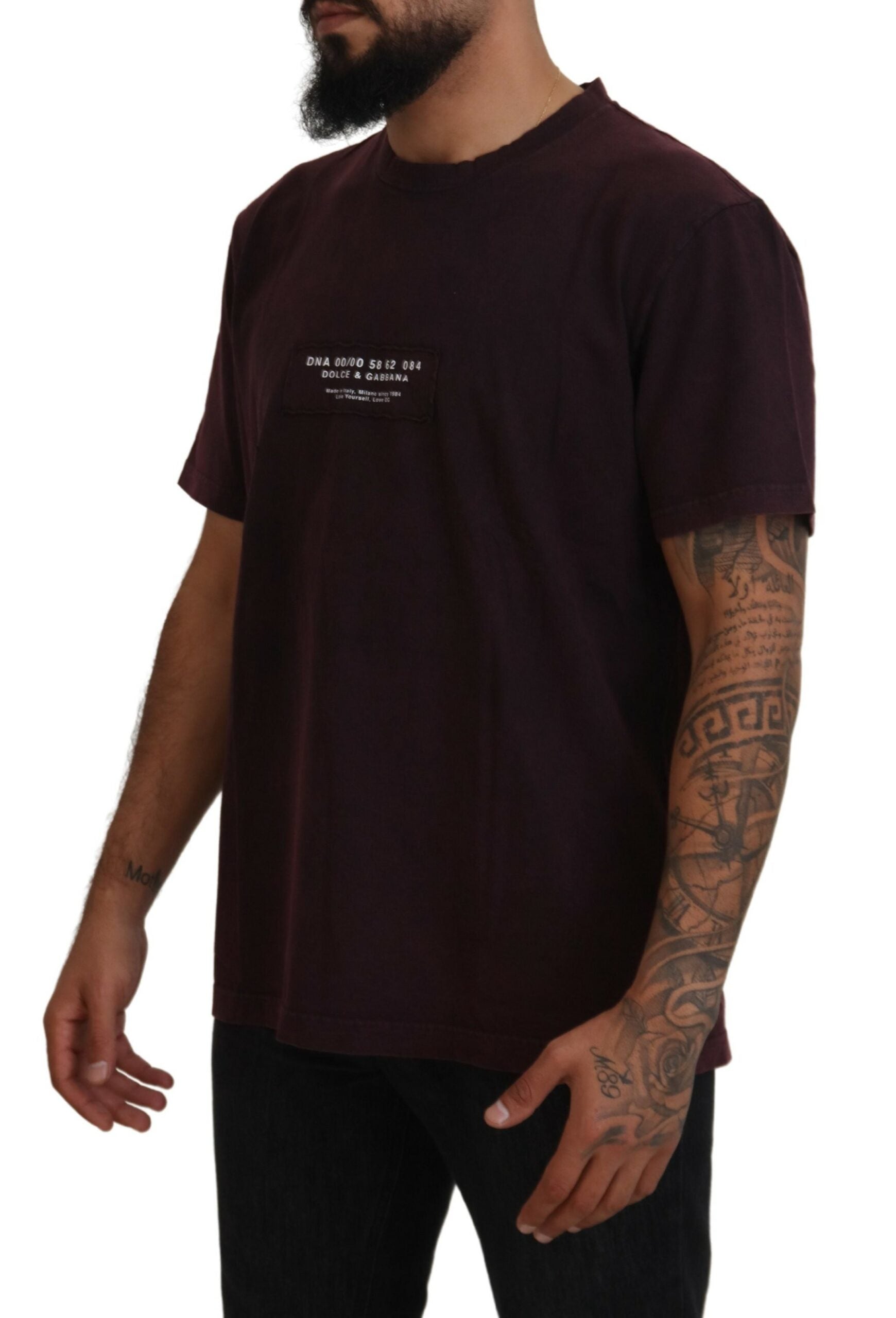 Тениска Dolce & Gabbana Bordeaux Crewneck с къс ръкав