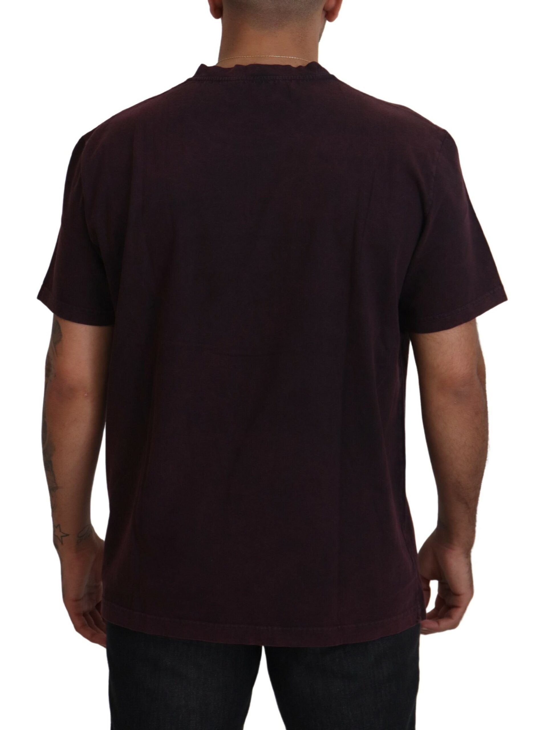 Тениска Dolce & Gabbana Bordeaux Crewneck с къс ръкав