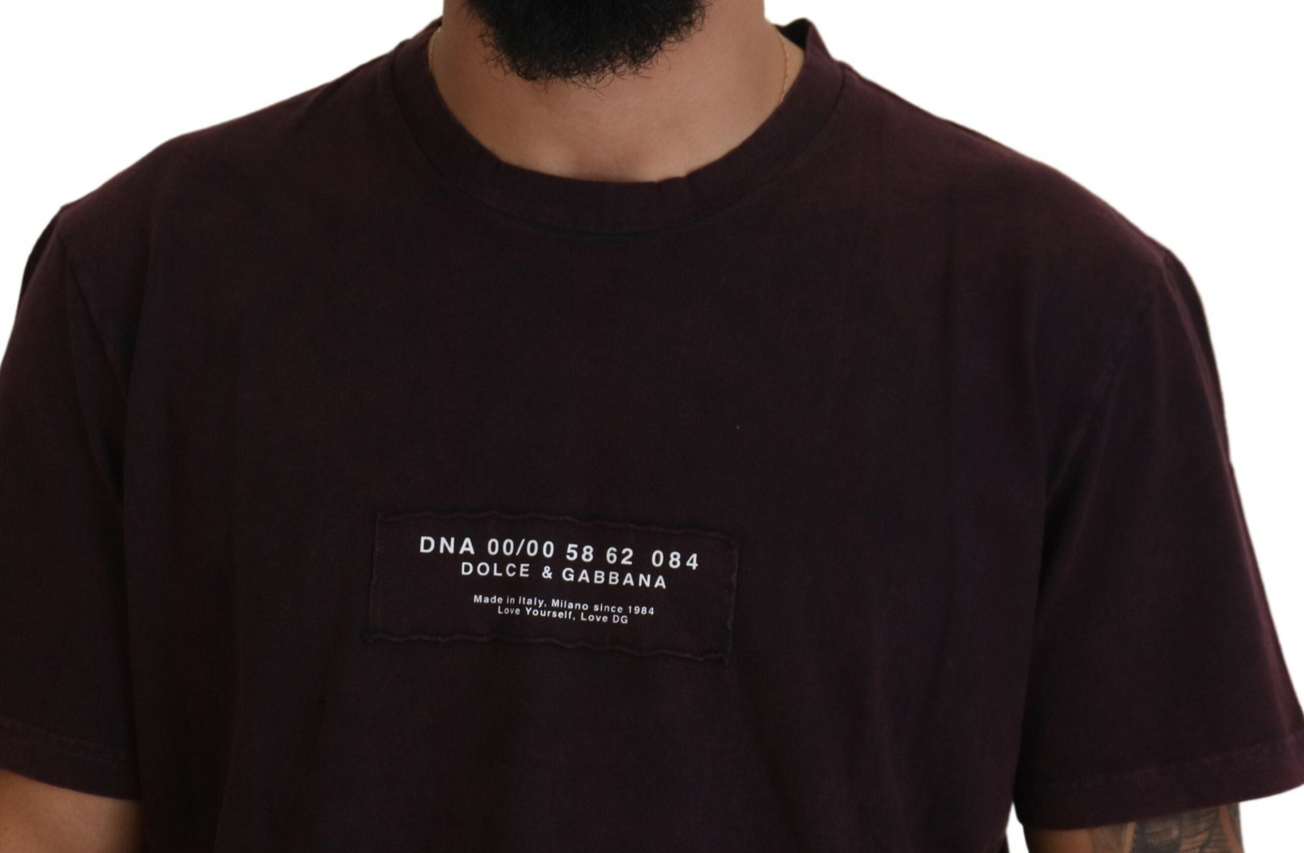 Тениска Dolce & Gabbana Bordeaux Crewneck с къс ръкав