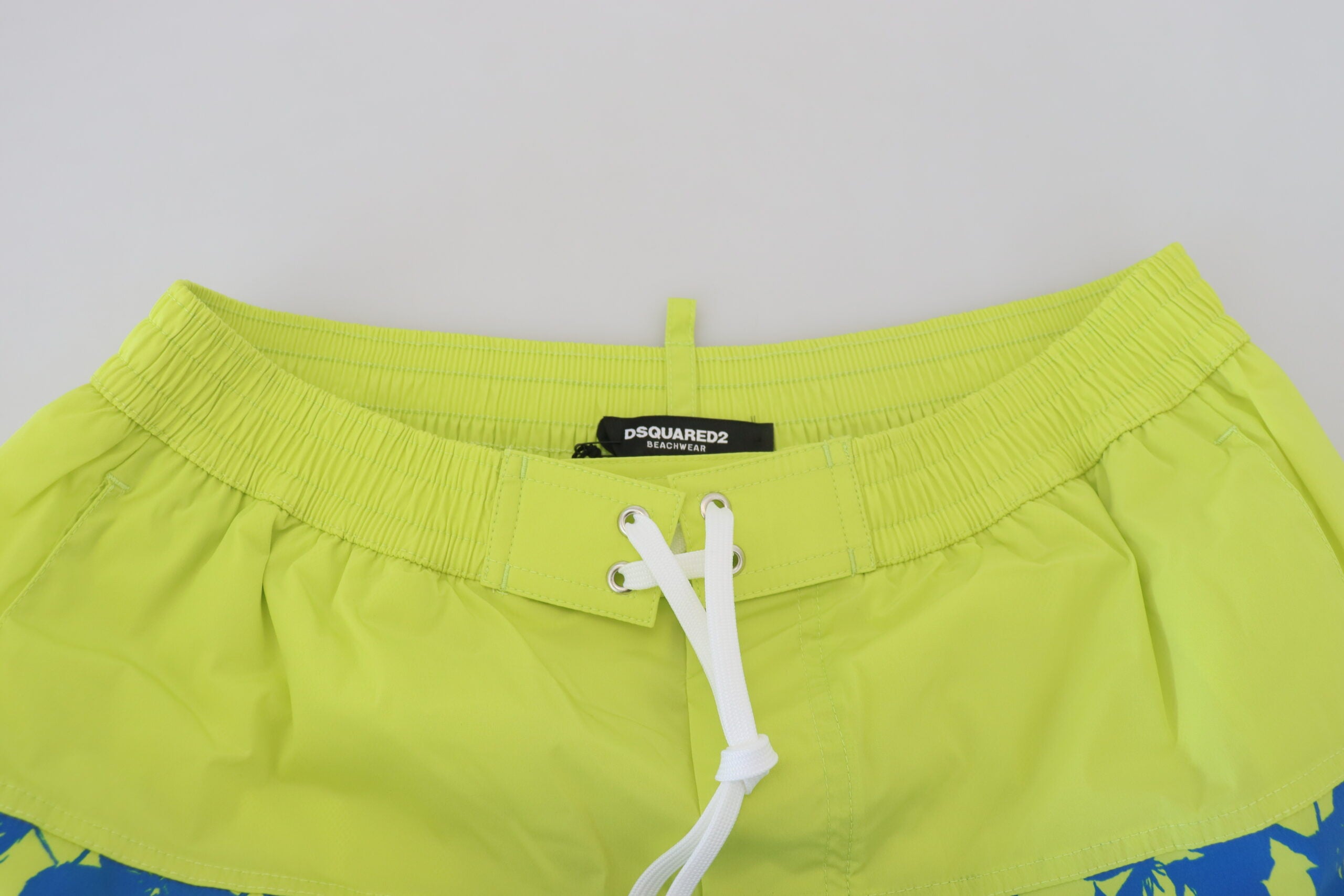 Dsquared² Blue Green Logo Print Мъжки плажни шорти Бански костюми