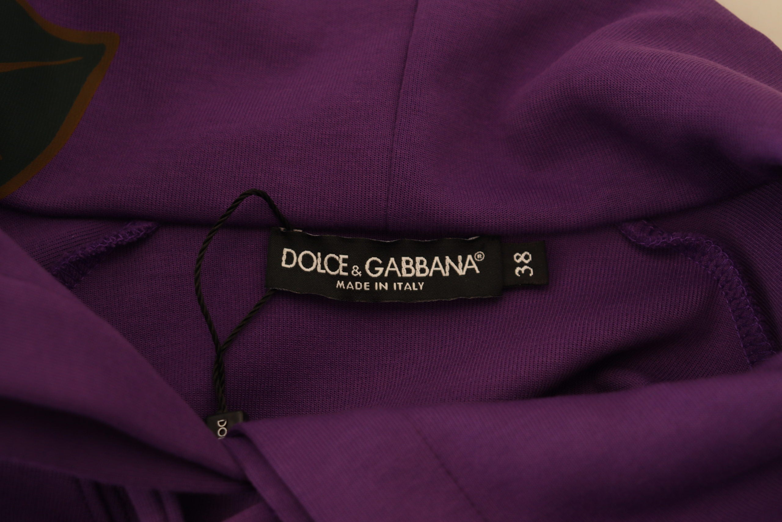 Памучен пуловер с лилав флорален принт Dolce & Gabbana