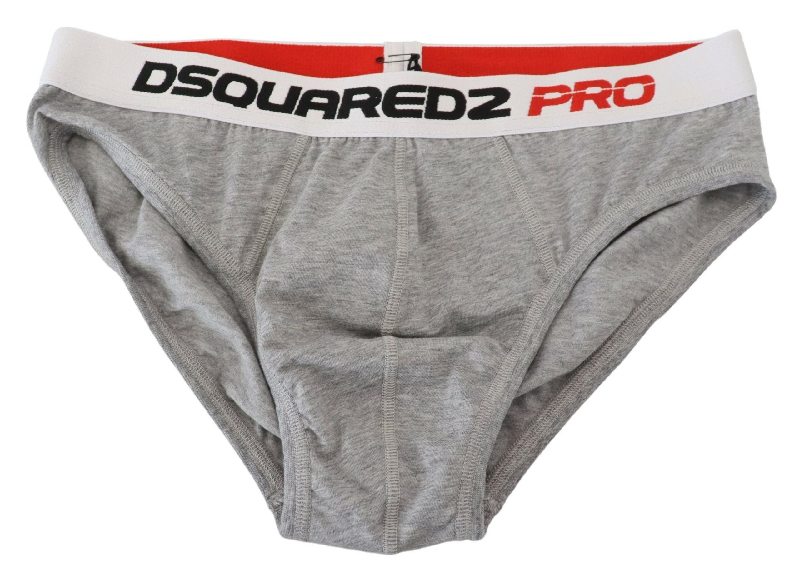 Dsquared² Grey Logo Cotton Stretch Men Brief PRO Бельо