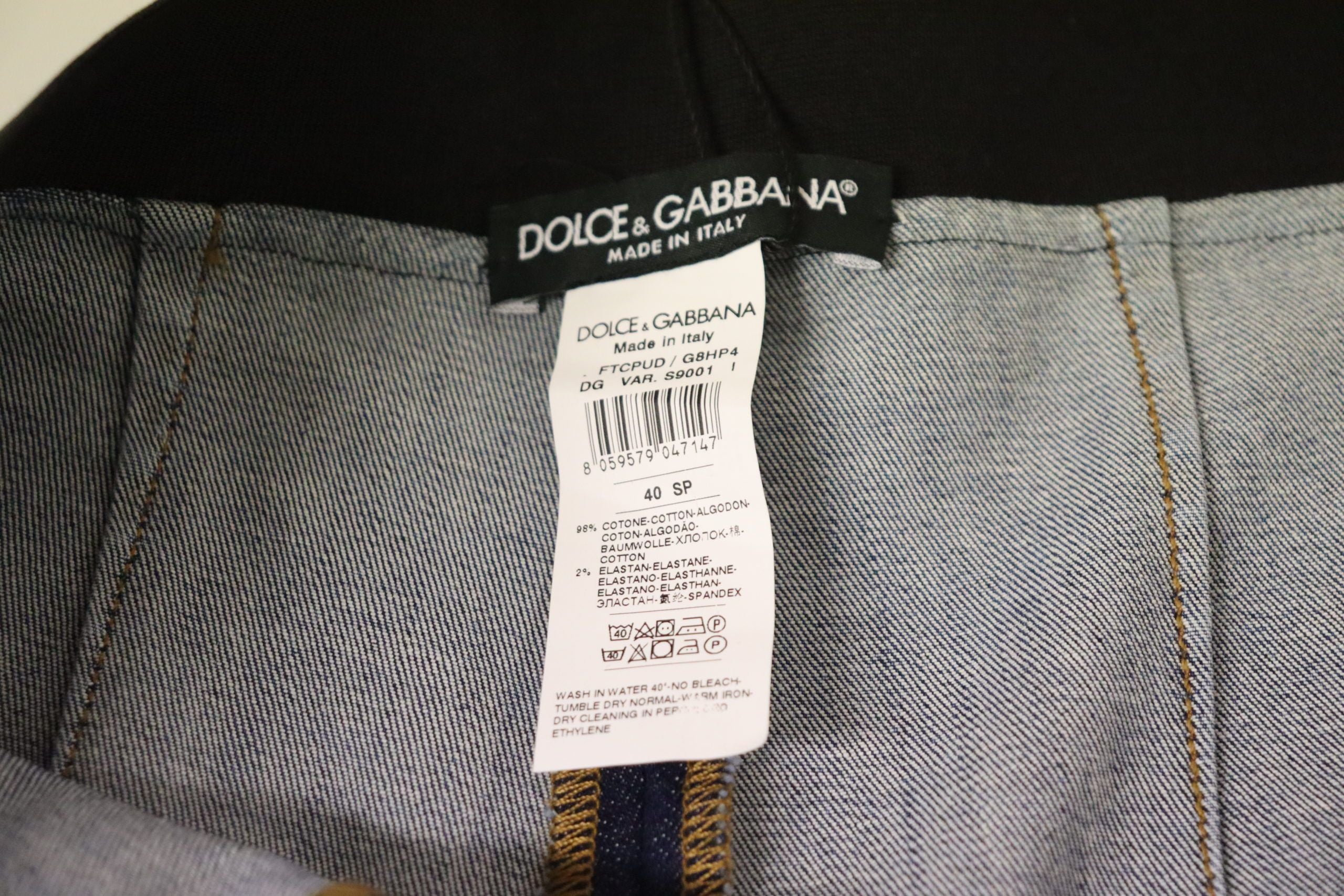 Dolce & Gabbana Сини разтегливи тесни панталони с висока талия Дънки