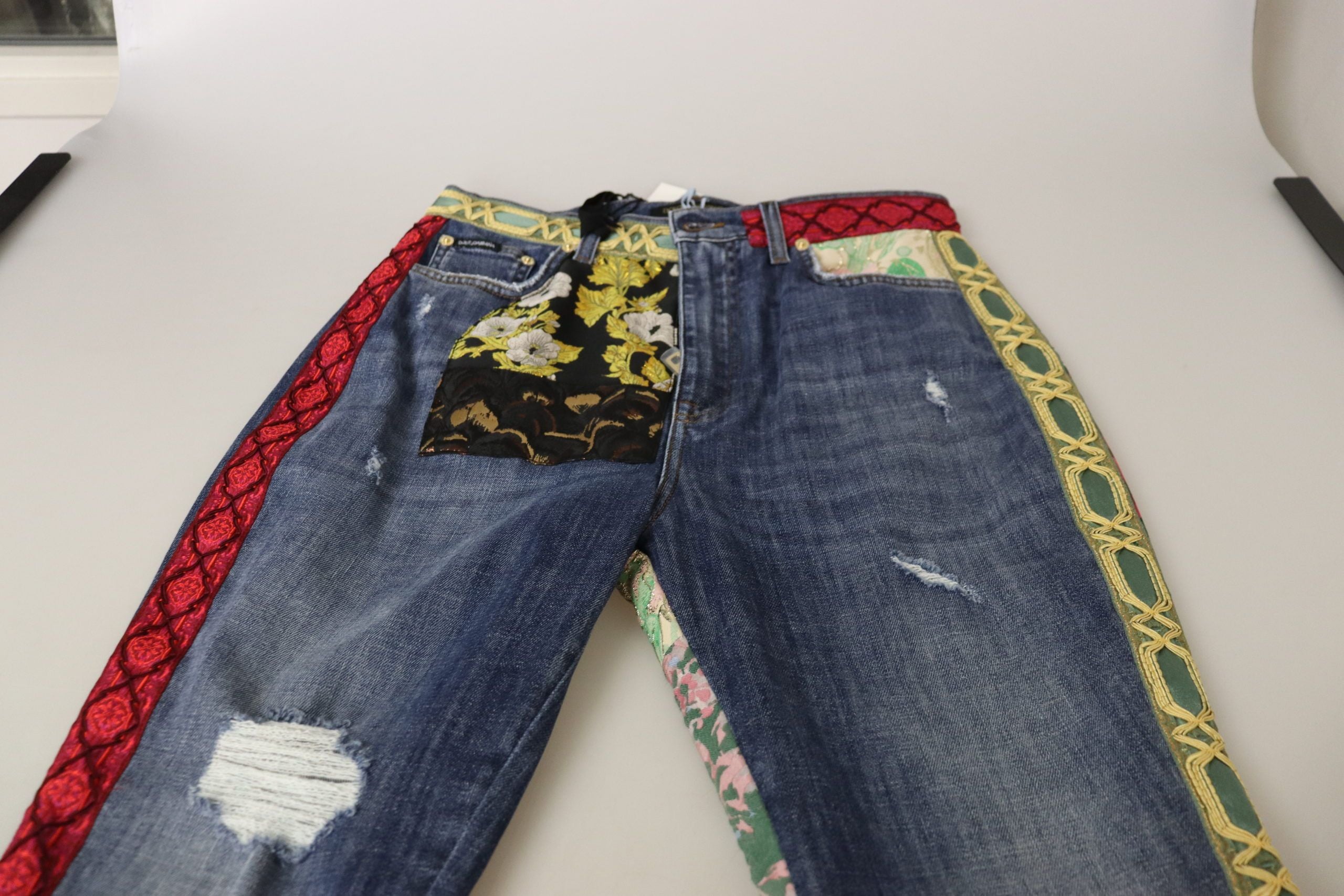Dolce & Gabbana Blue пачуърк дънки с висока талия