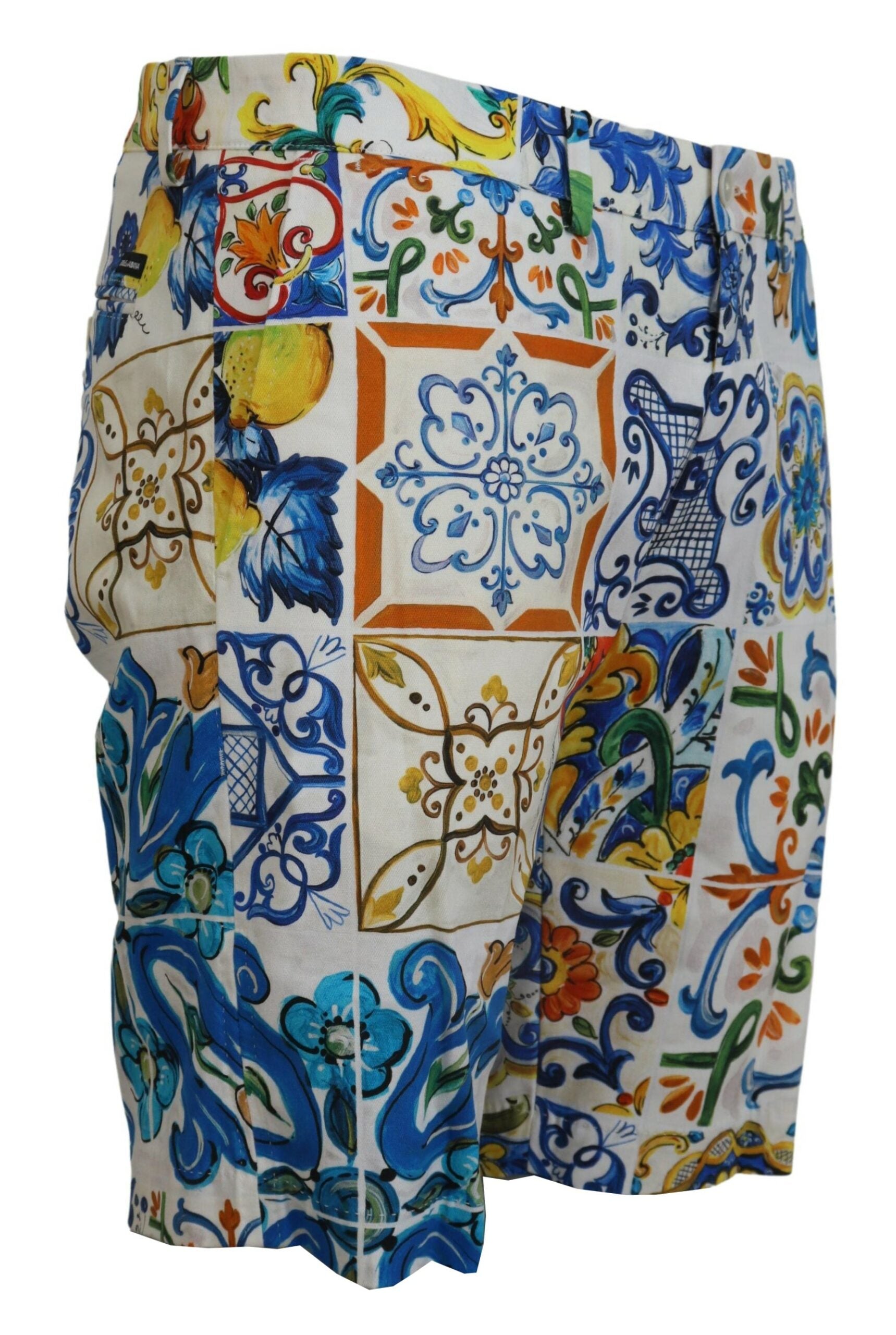 Dolce & Gabbana Majolica Print Casual Chinos Shorts