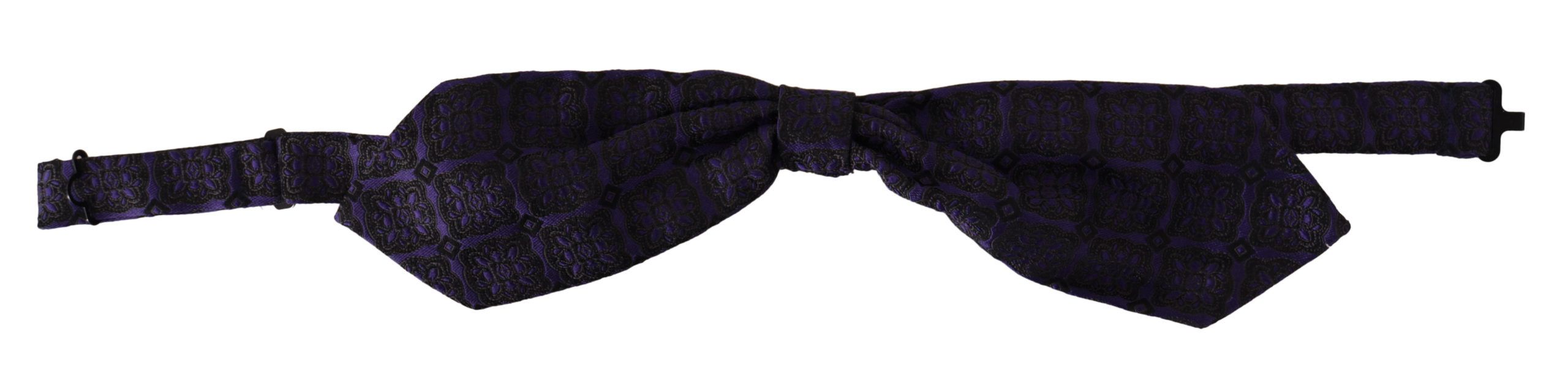 Dolce & Gabbana синя геометрична копринена вратовръзка Papillon с регулируема яка