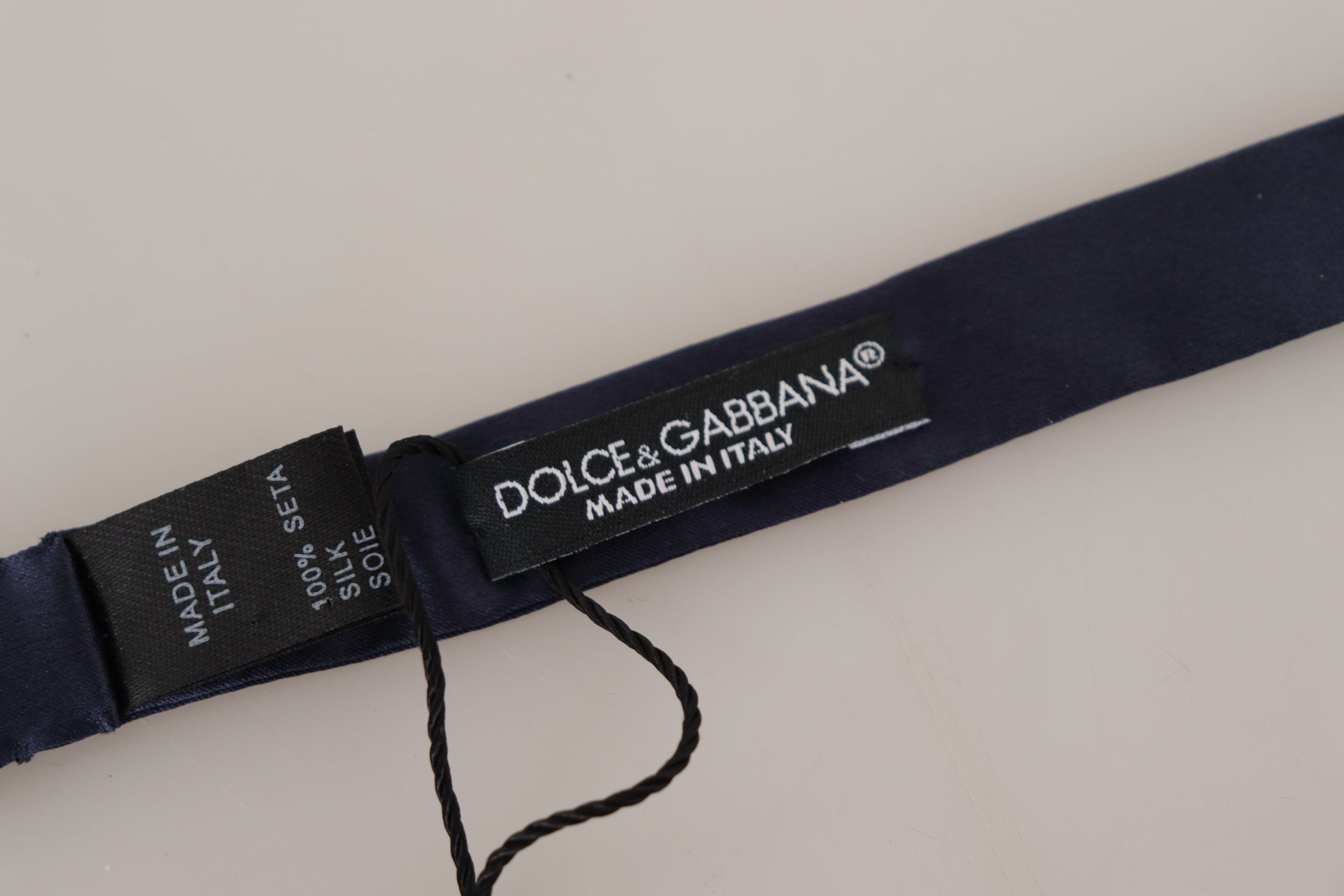 Dolce & Gabbana Blue 100% копринена вратовръзка Papillon с регулируема яка