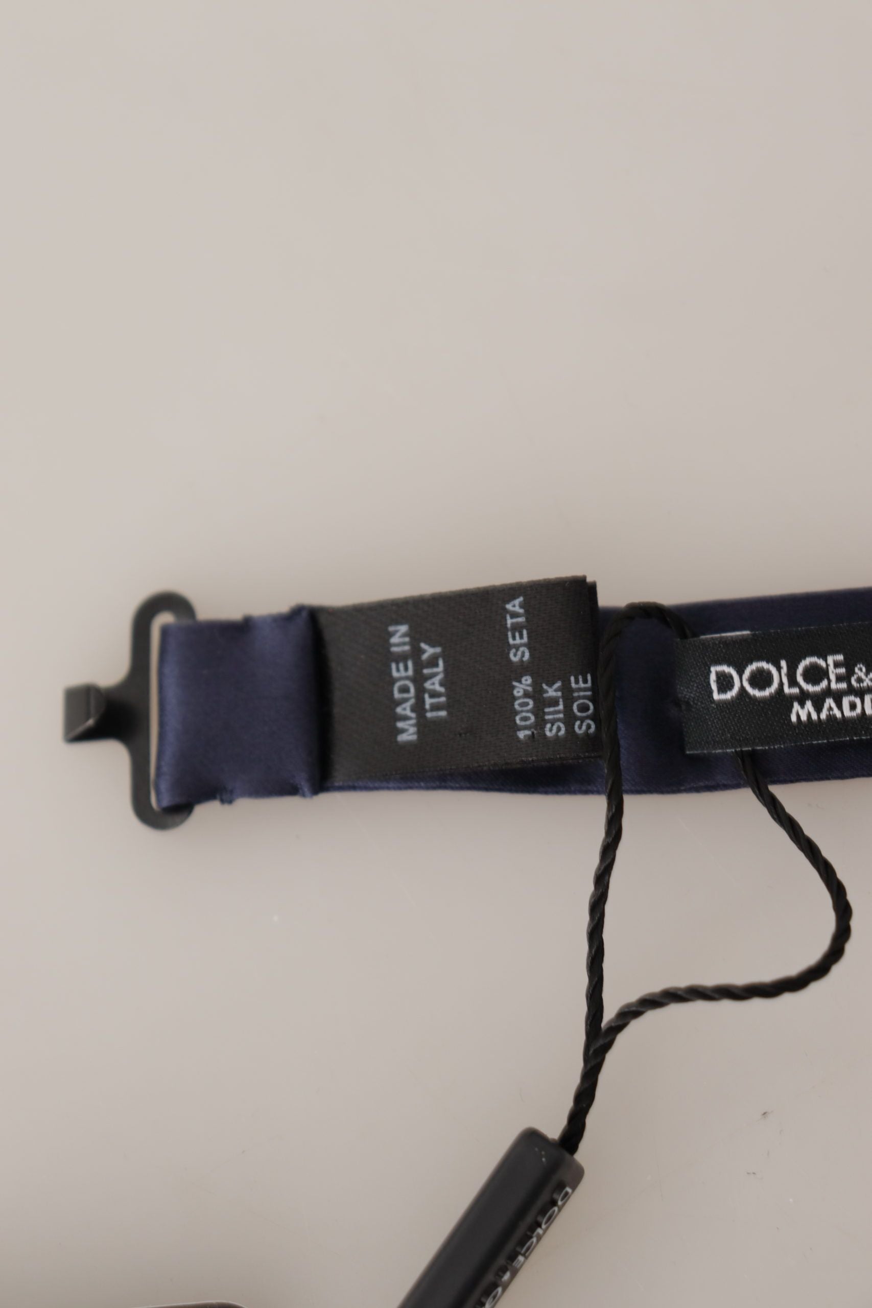 Dolce & Gabbana Blue 100% копринена вратовръзка Papillon с регулируема яка