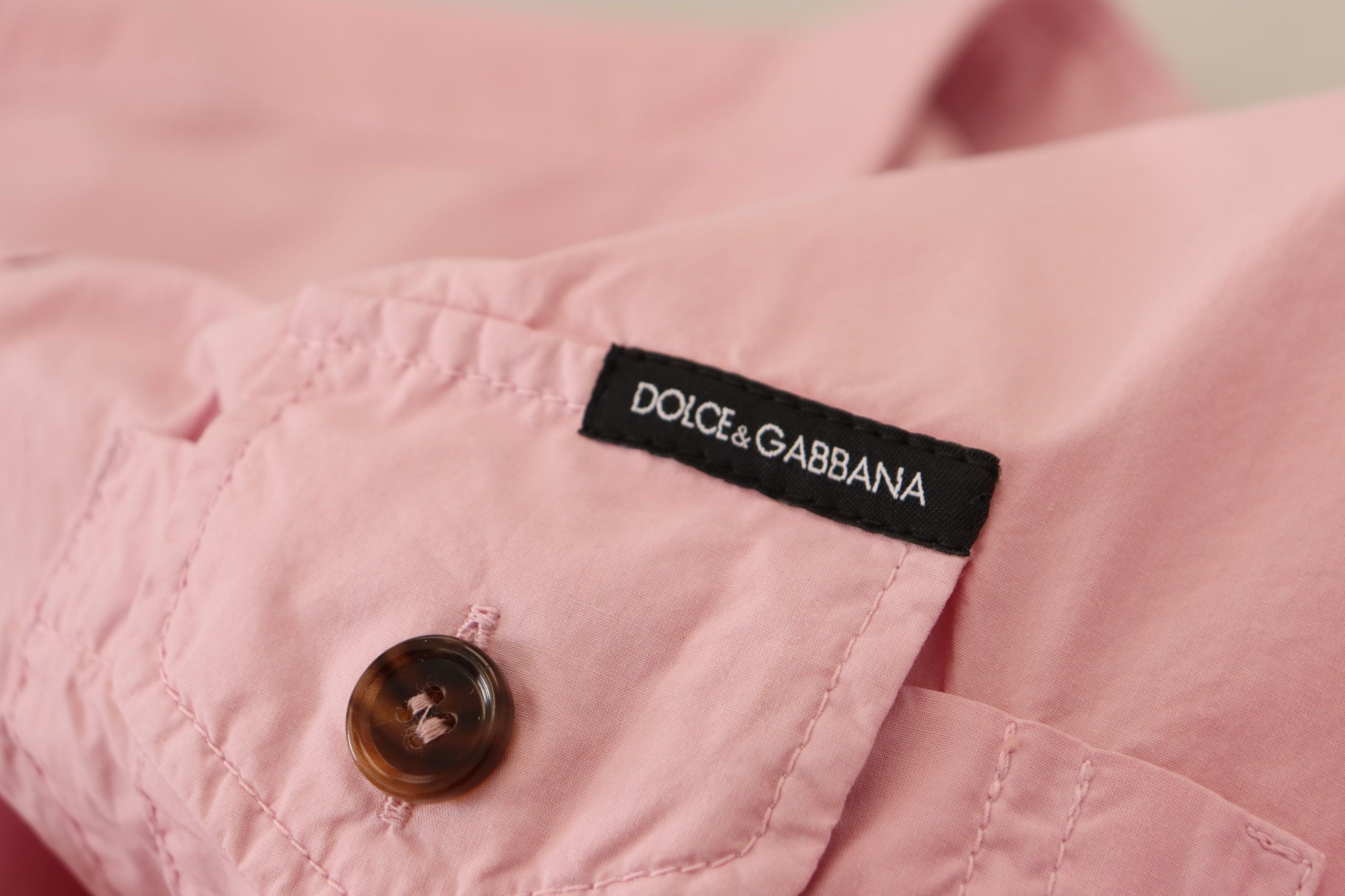 Розова ежедневна риза с копчета с дълги ръкави Dolce & Gabbana