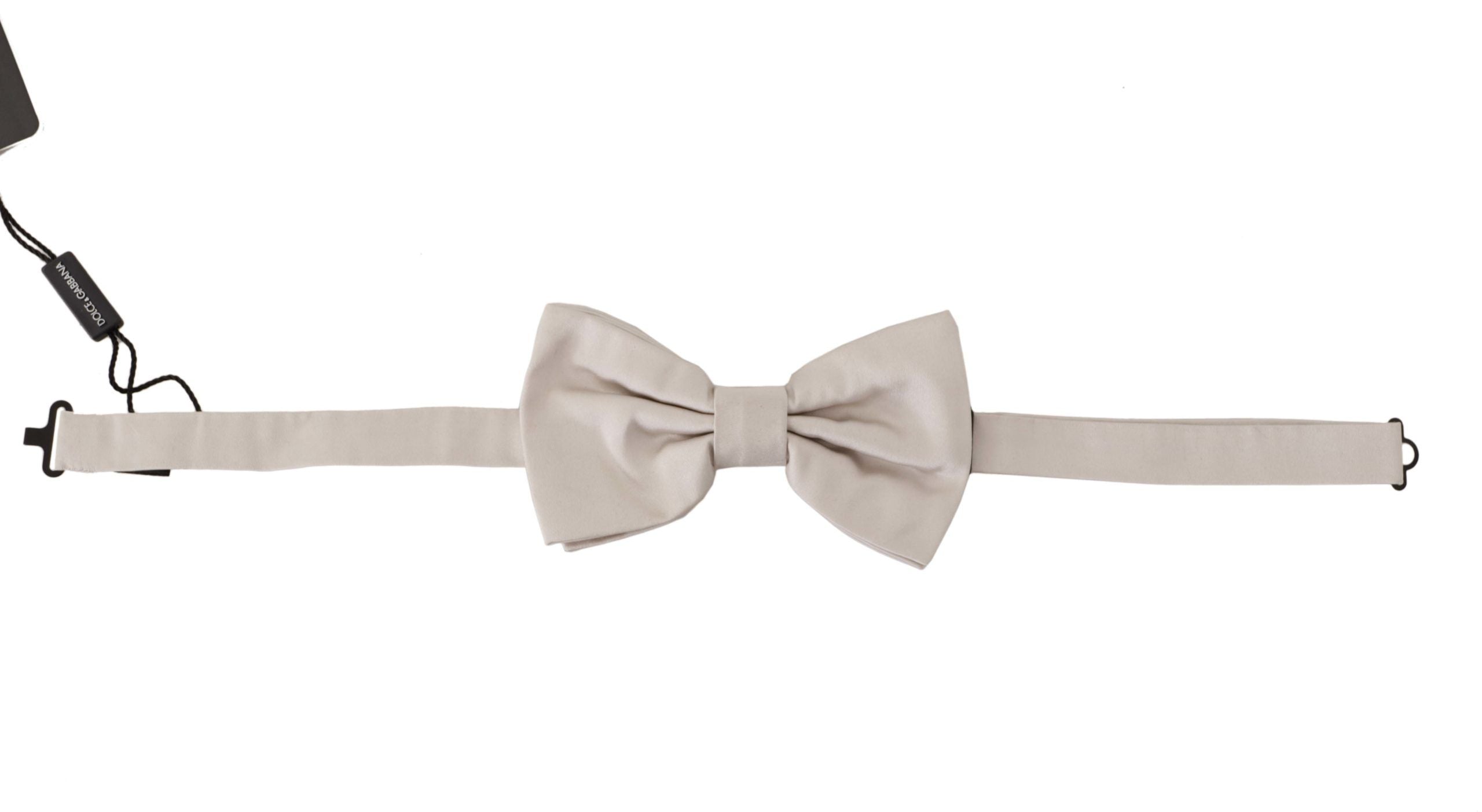 Dolce & Gabbana сива 100% копринена вратовръзка Papillon с регулируема яка