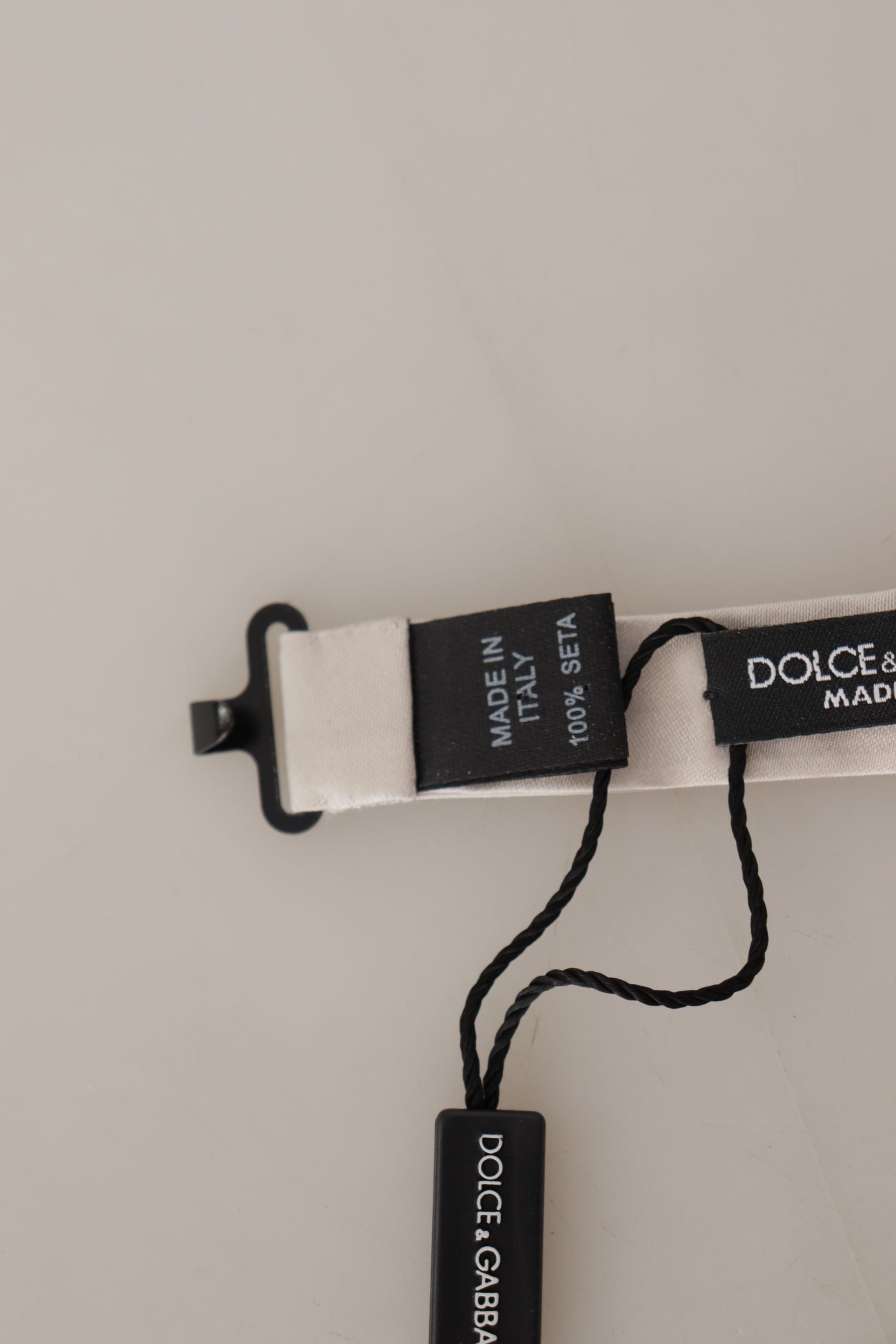 Dolce & Gabbana сива 100% копринена вратовръзка Papillon с регулируема яка
