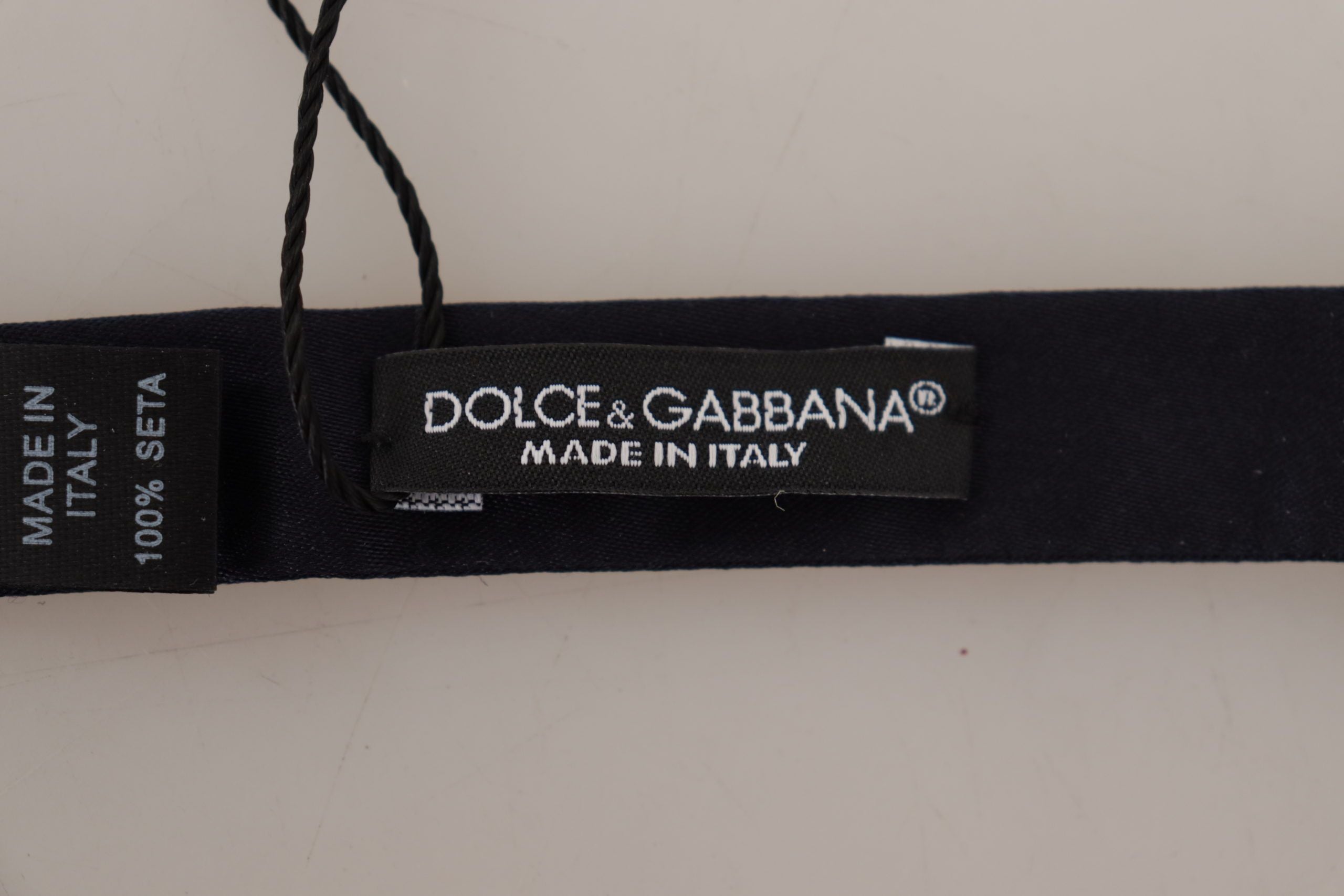 Dolce & Gabbana Blue 100% копринена вратовръзка Papillon с регулируема яка