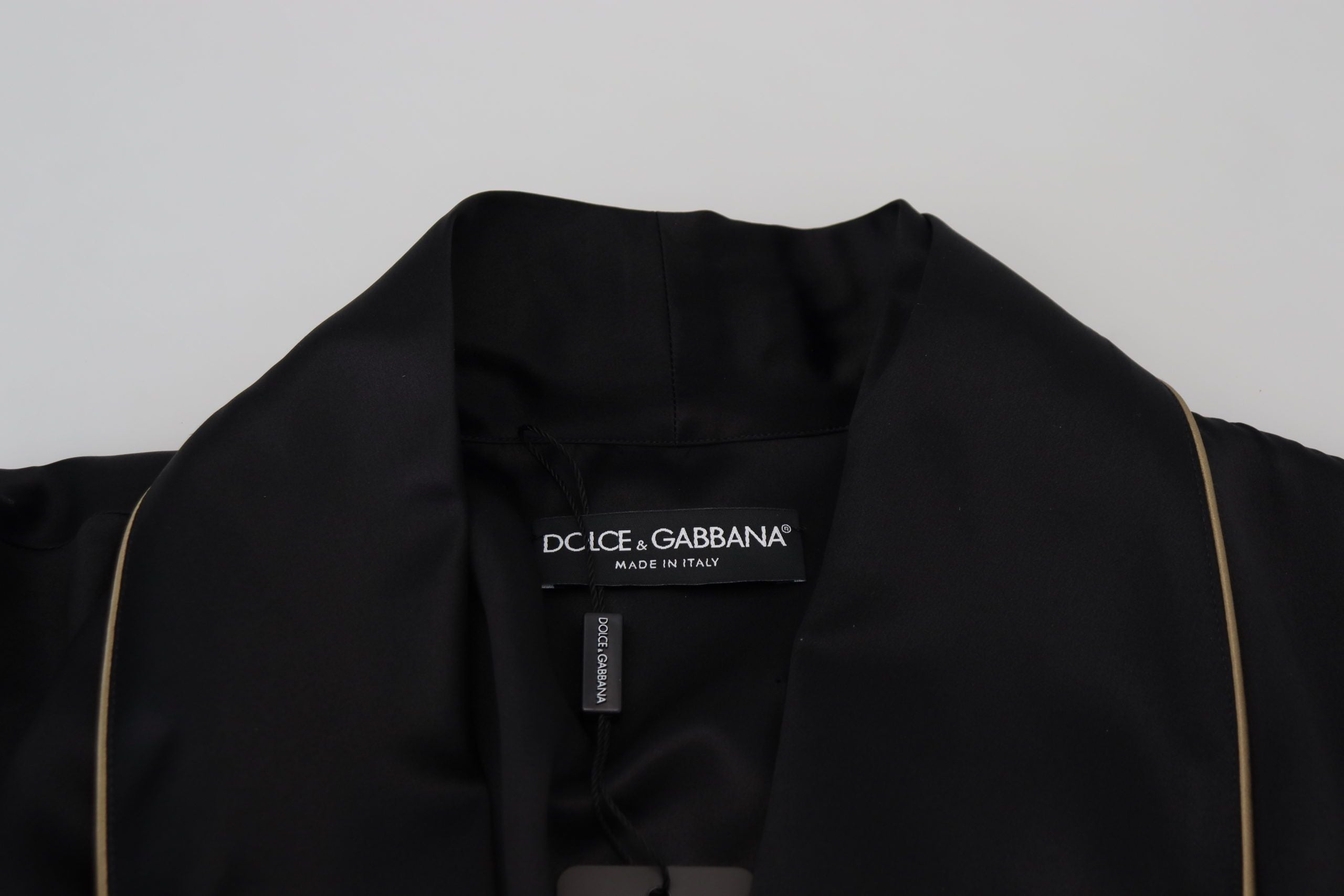 Dolce & Gabbana черно 100% копринено сако с мантия