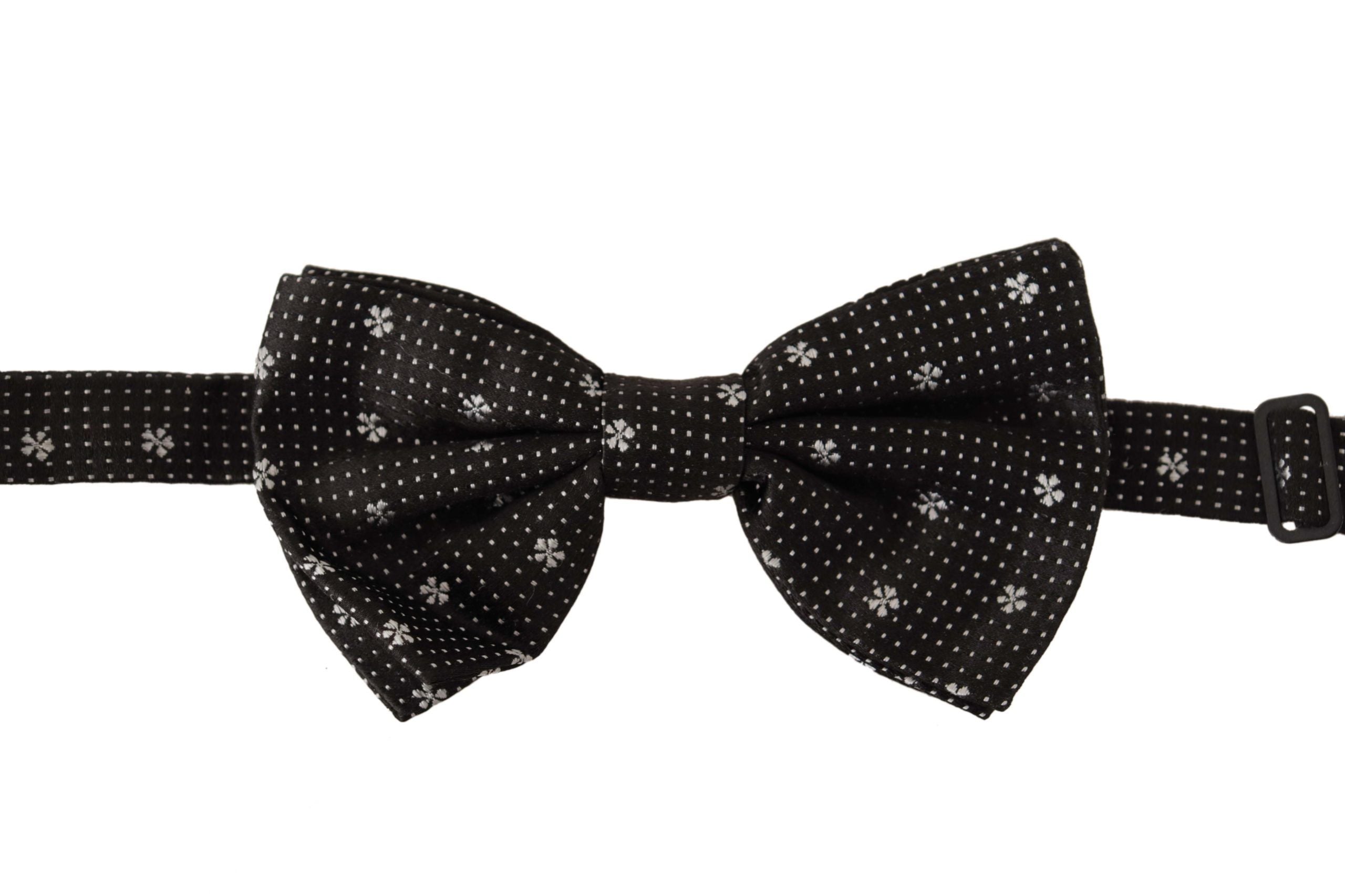 Dolce & Gabbana черно-бяла вратовръзка Papillon на точки с копринено деколте