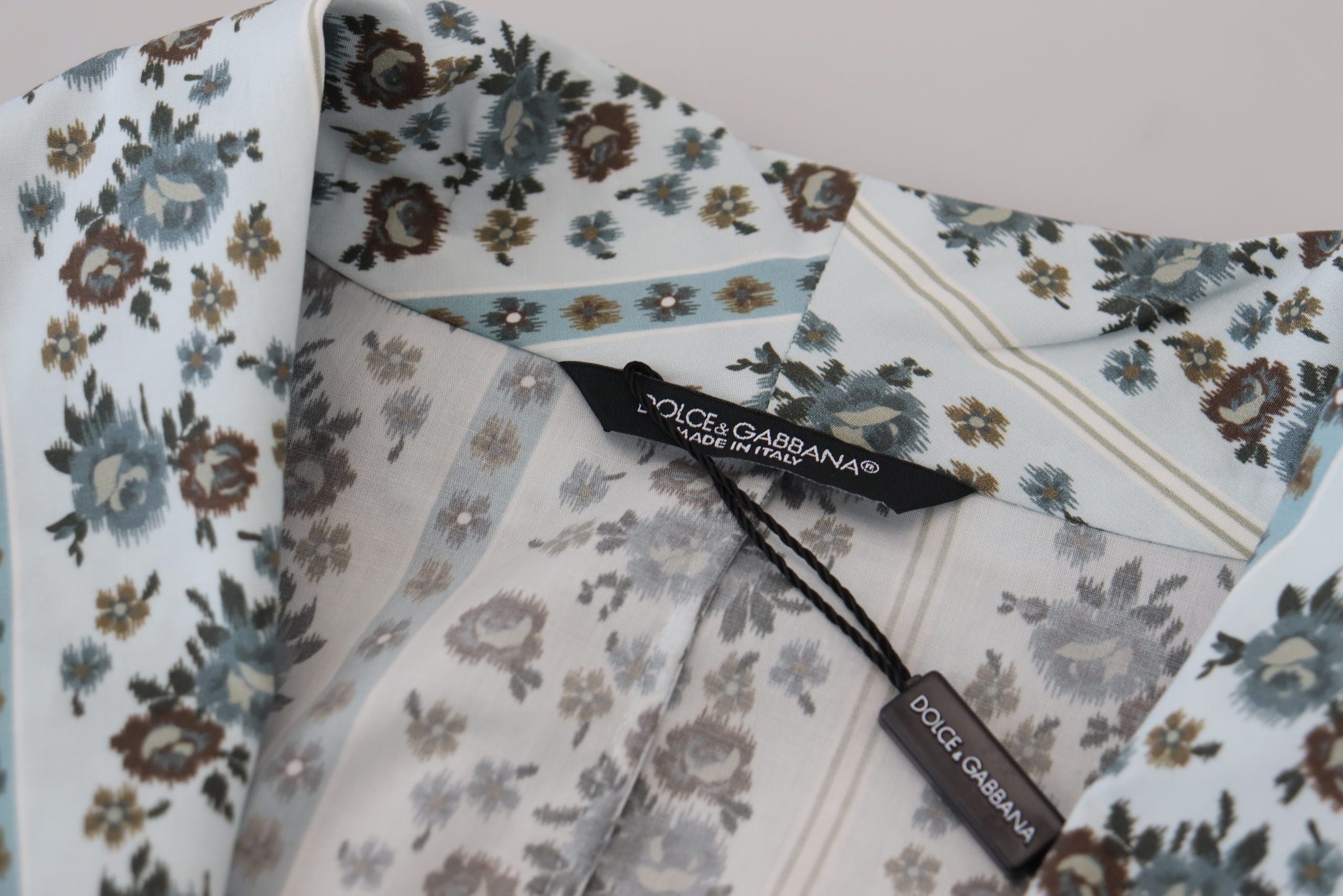 Dolce & Gabbana Синьо флорално памучно яке