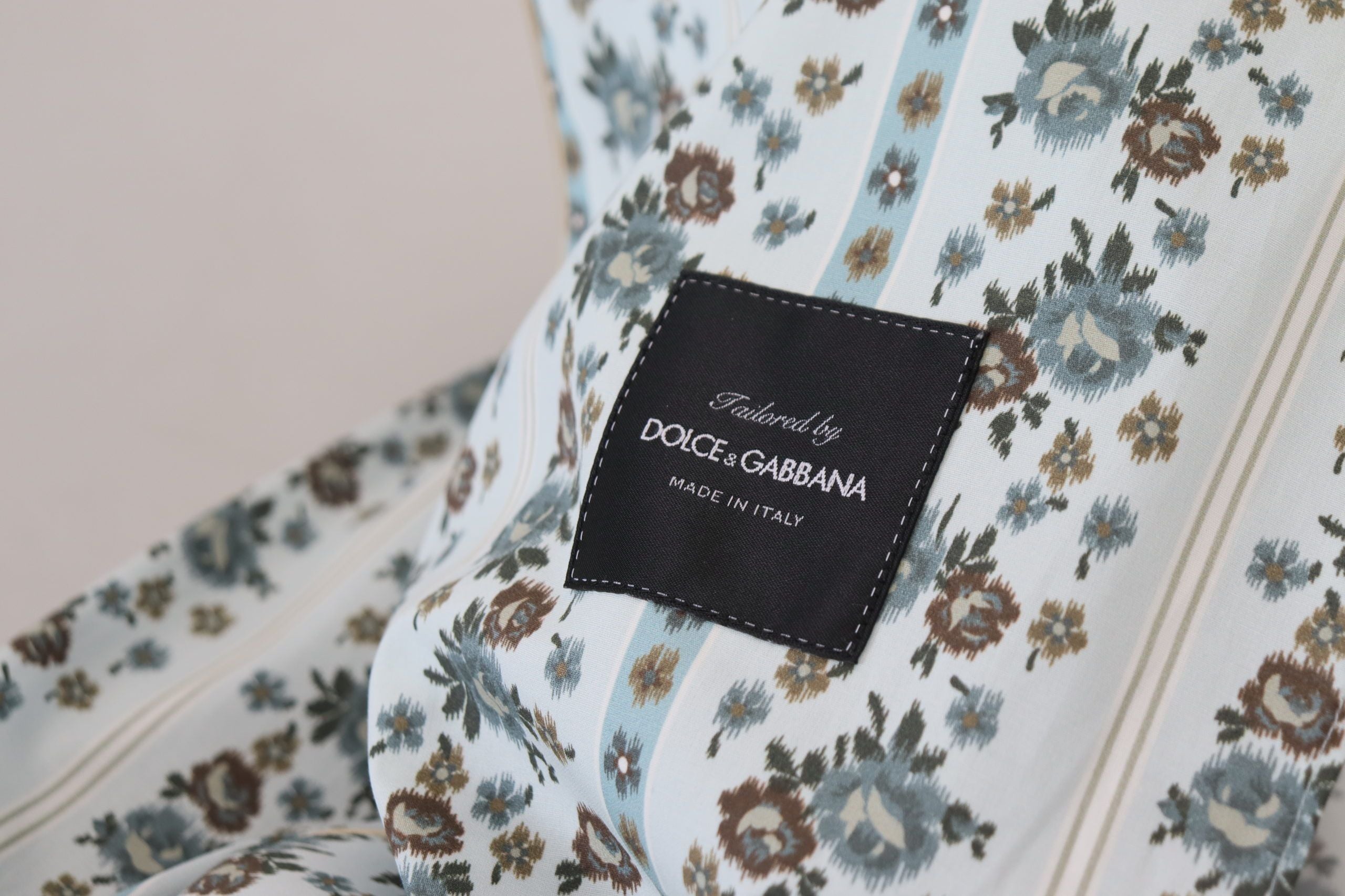Dolce & Gabbana Синьо флорално памучно яке
