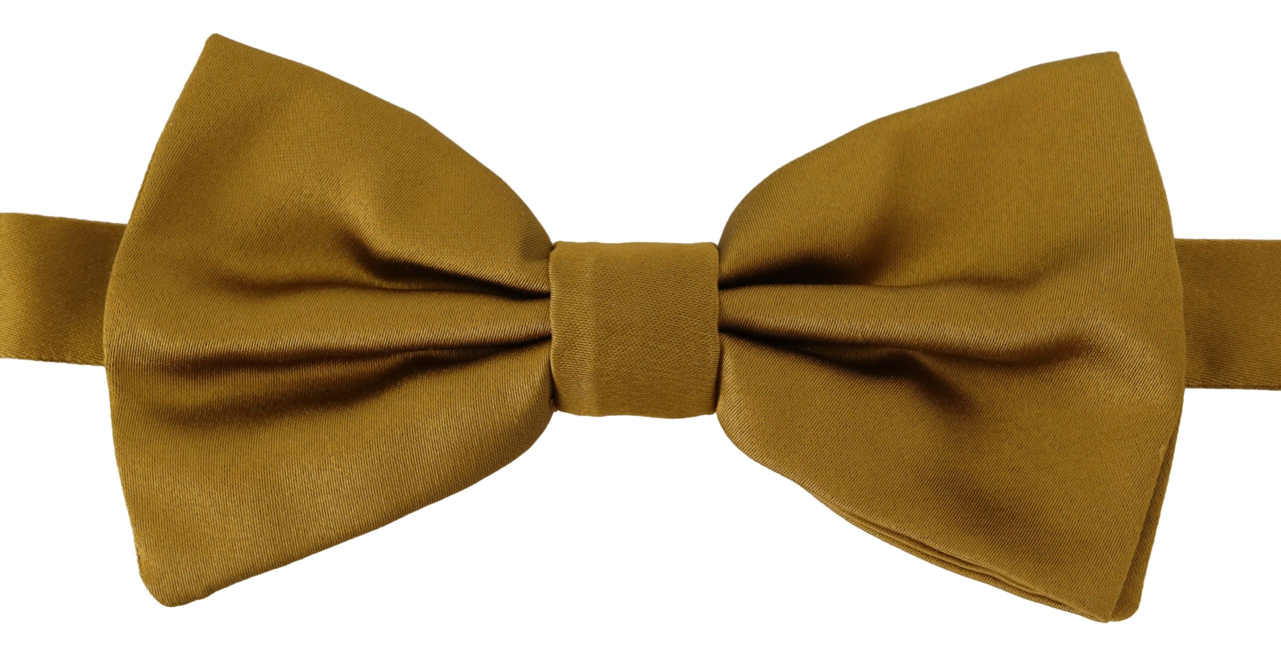 Dolce & Gabbana Elegant Mustard Yellow Silk Bow Tie