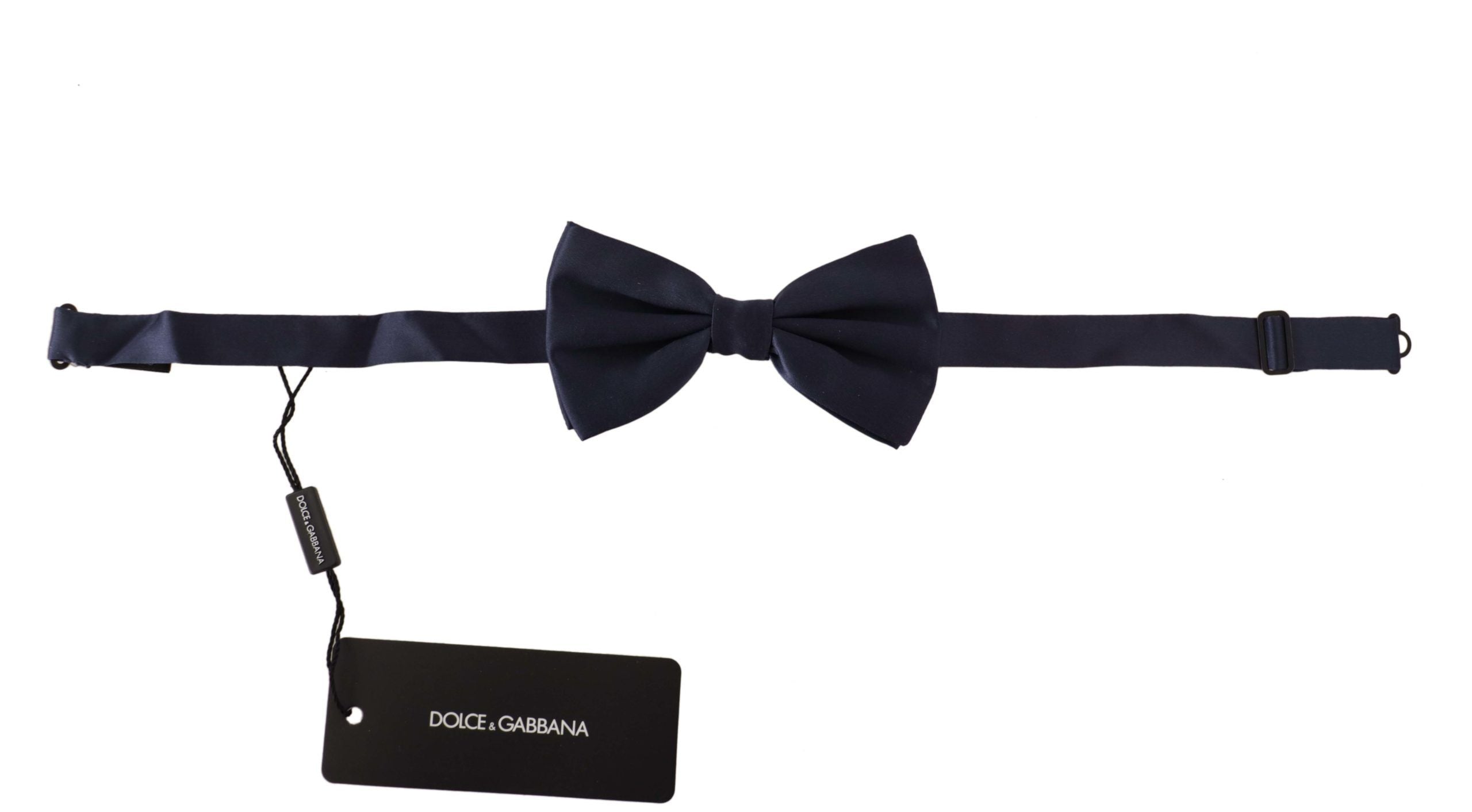 Dolce & Gabbana синя мъжка 100% копринена вратовръзка Papillon с регулируема яка