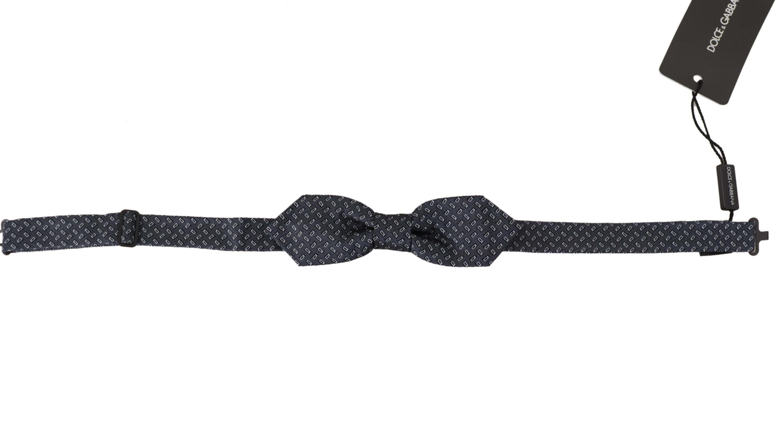 Dolce & Gabbana Blue Grey Polka Dot 100% копринена вратовръзка Papillon
